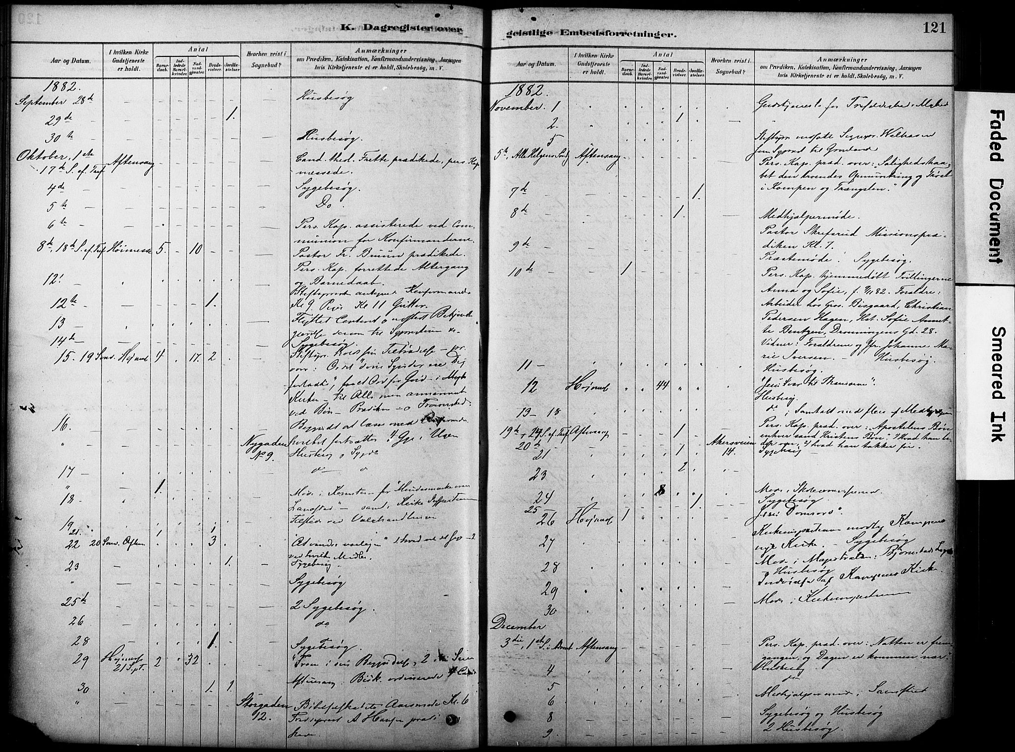 Oslo domkirke Kirkebøker, AV/SAO-A-10752/F/Fa/L0038: Parish register (official) no. 38, 1878-1921, p. 121
