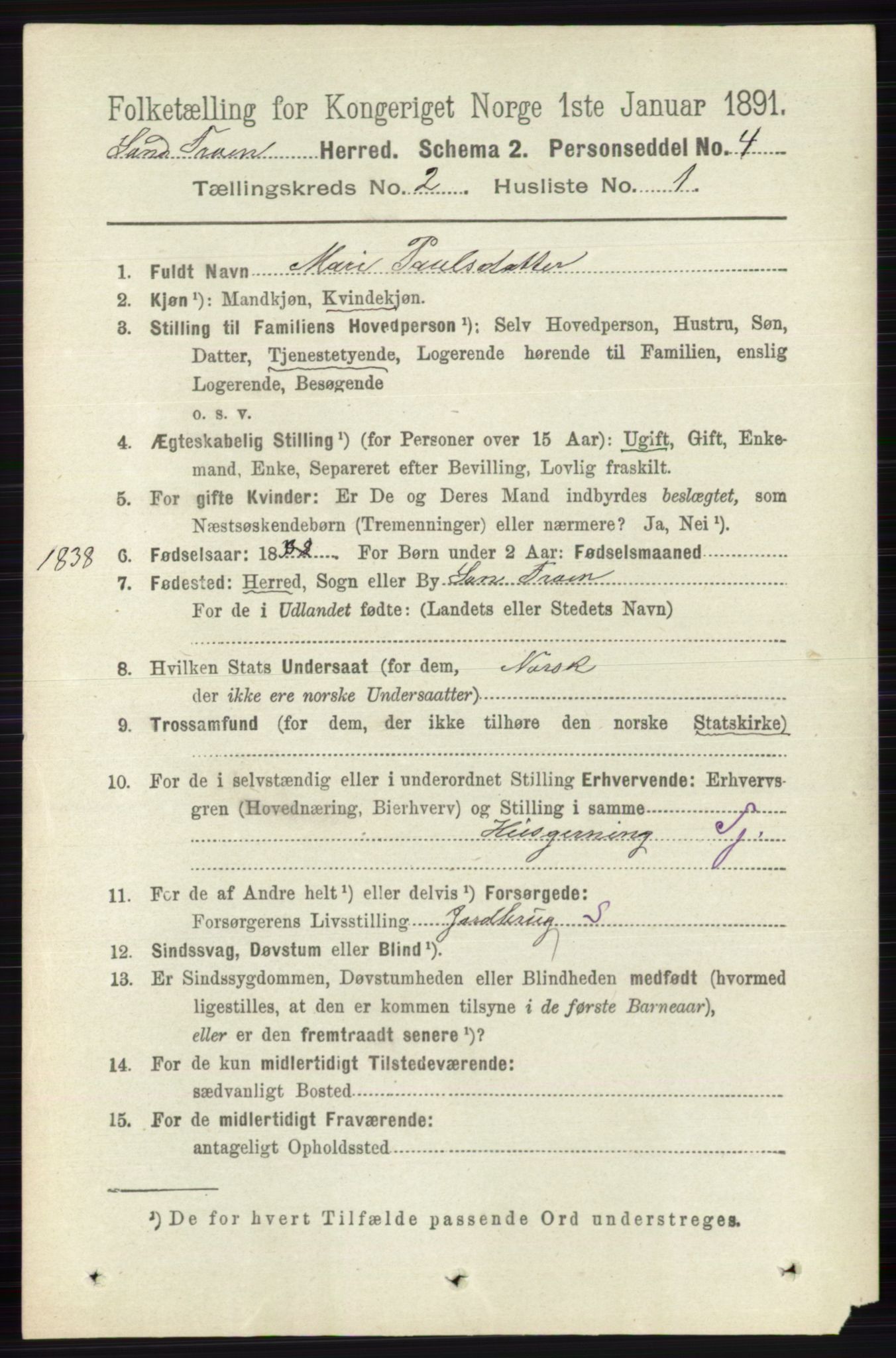 RA, 1891 census for 0519 Sør-Fron, 1891, p. 565