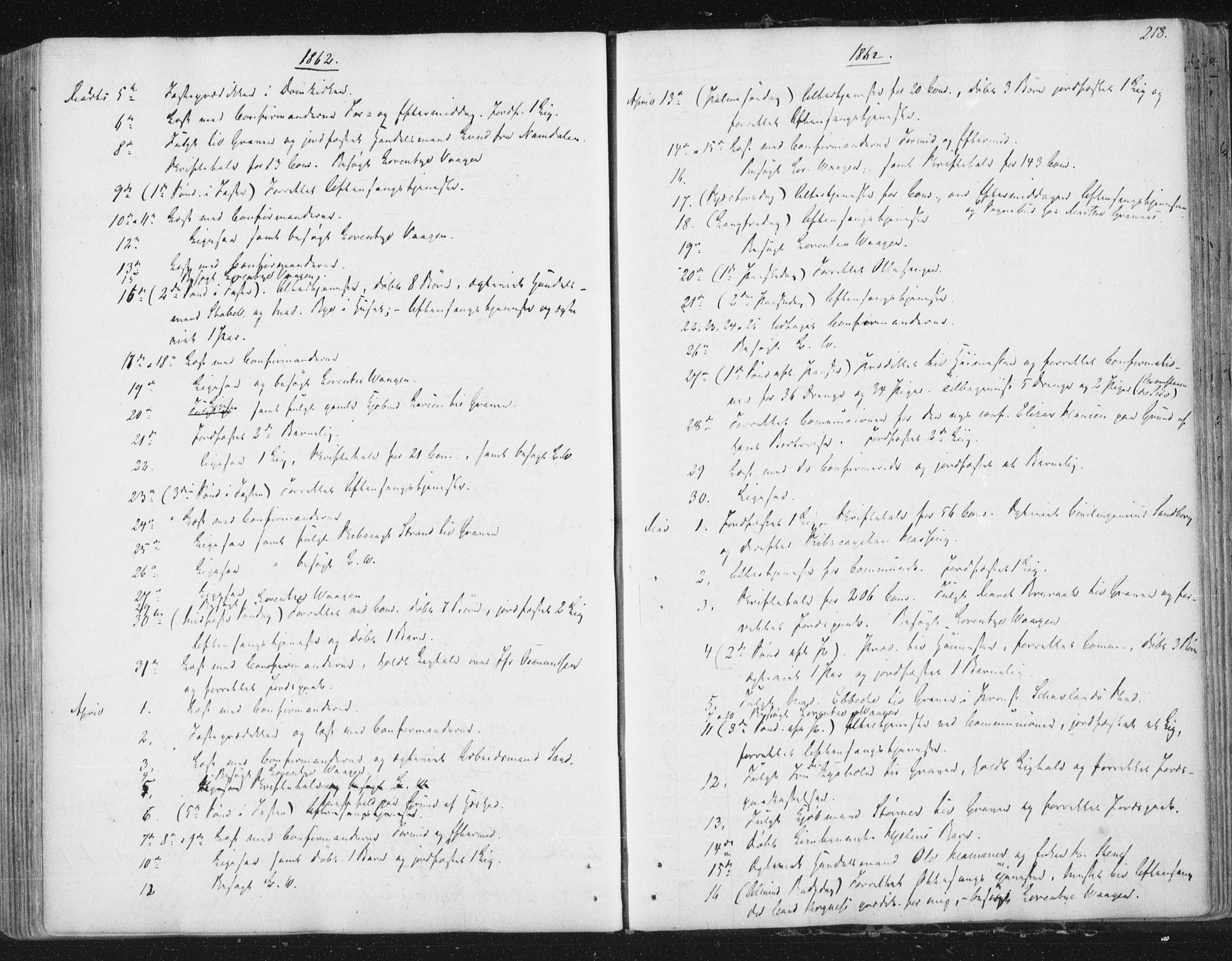 Ministerialprotokoller, klokkerbøker og fødselsregistre - Sør-Trøndelag, SAT/A-1456/602/L0127: Curate's parish register no. 602B01, 1821-1875, p. 218