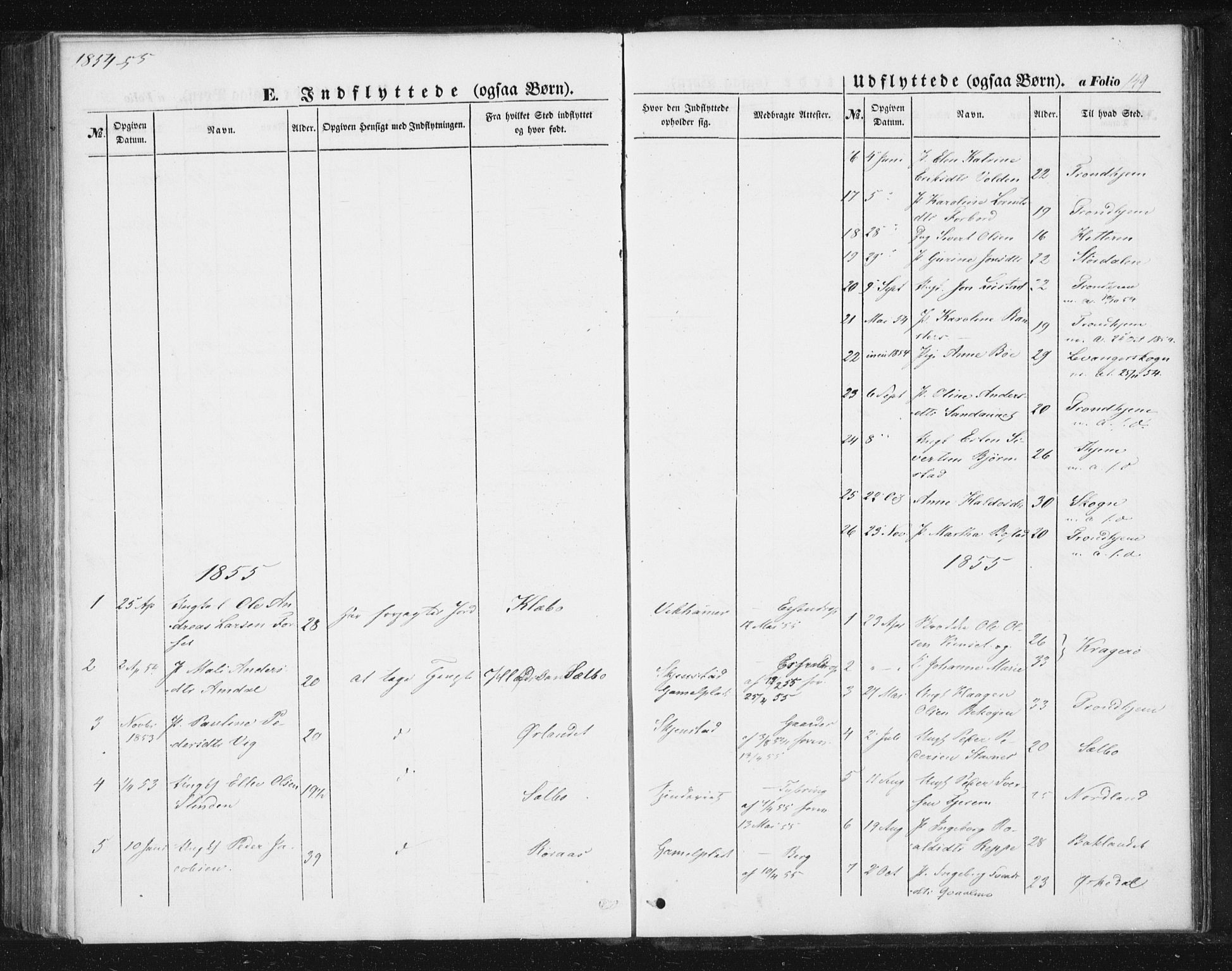 Ministerialprotokoller, klokkerbøker og fødselsregistre - Sør-Trøndelag, SAT/A-1456/616/L0407: Parish register (official) no. 616A04, 1848-1856, p. 149
