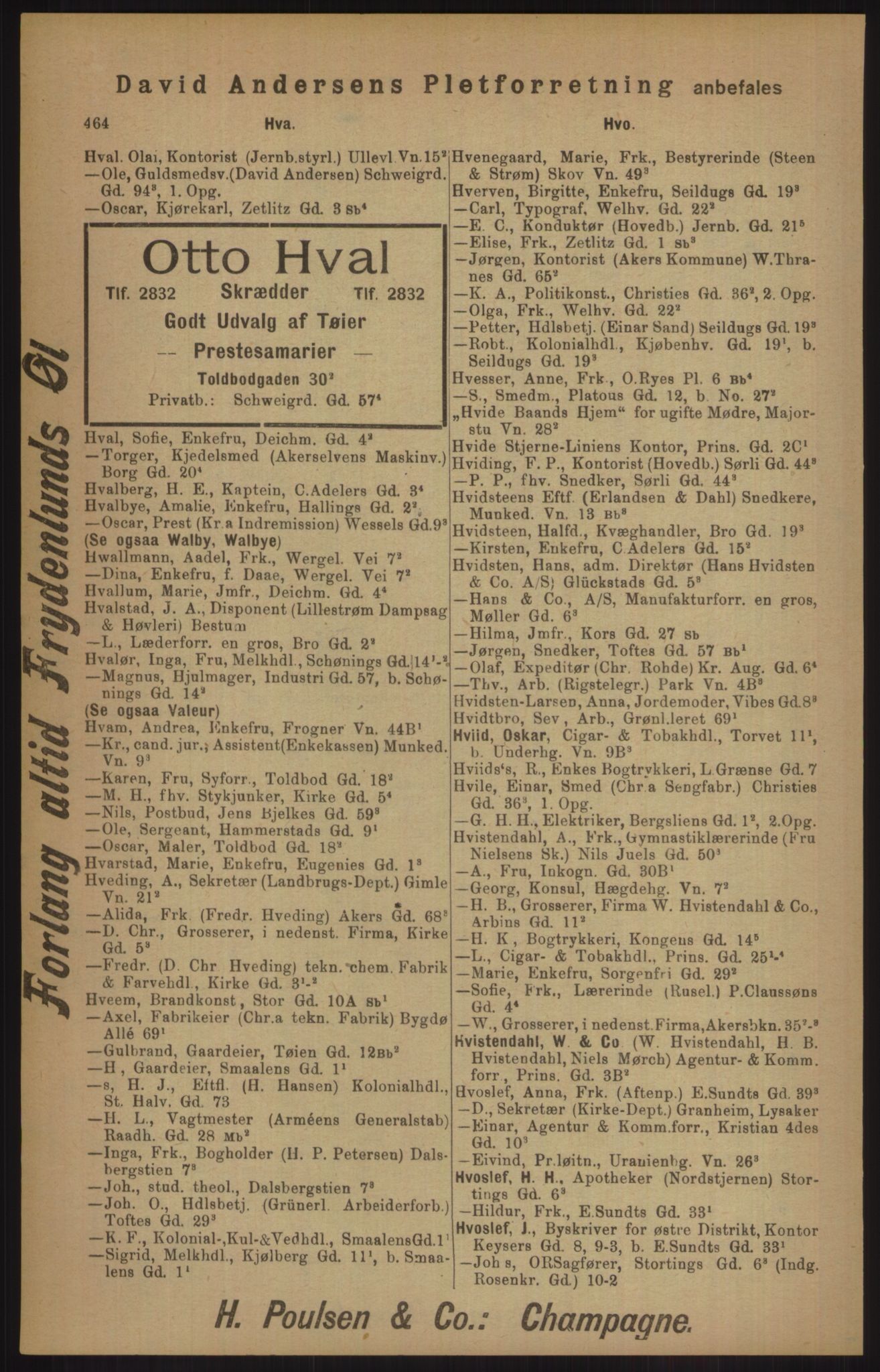 Kristiania/Oslo adressebok, PUBL/-, 1905, p. 464