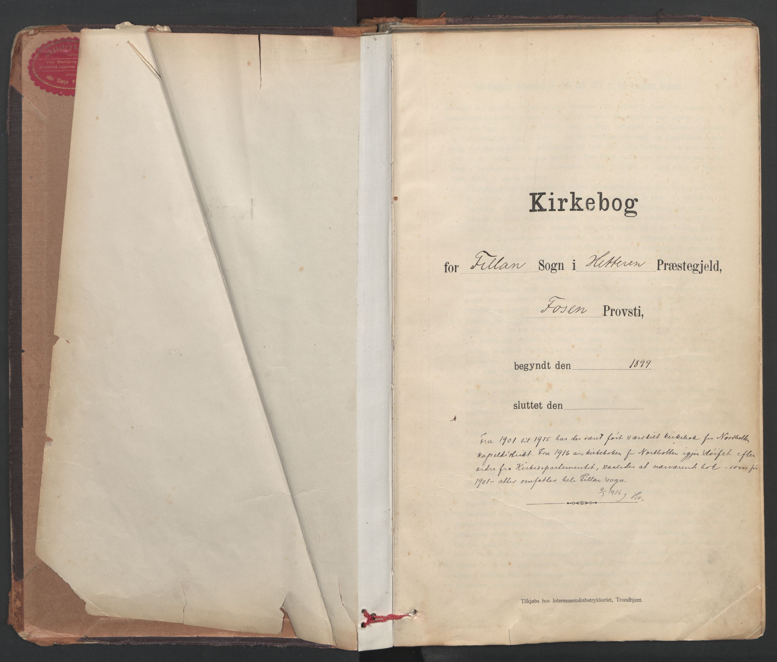 Ministerialprotokoller, klokkerbøker og fødselsregistre - Sør-Trøndelag, SAT/A-1456/637/L0559: Parish register (official) no. 637A02, 1899-1923