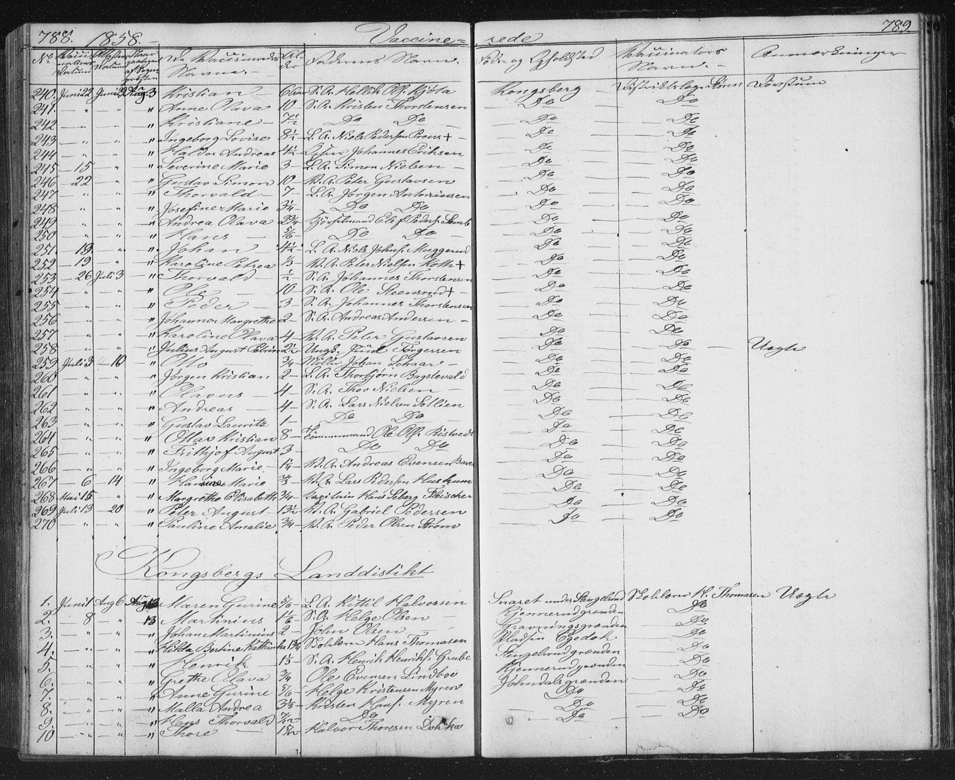 Kongsberg kirkebøker, SAKO/A-22/G/Ga/L0002: Parish register (copy) no. 2, 1839-1858, p. 788-789