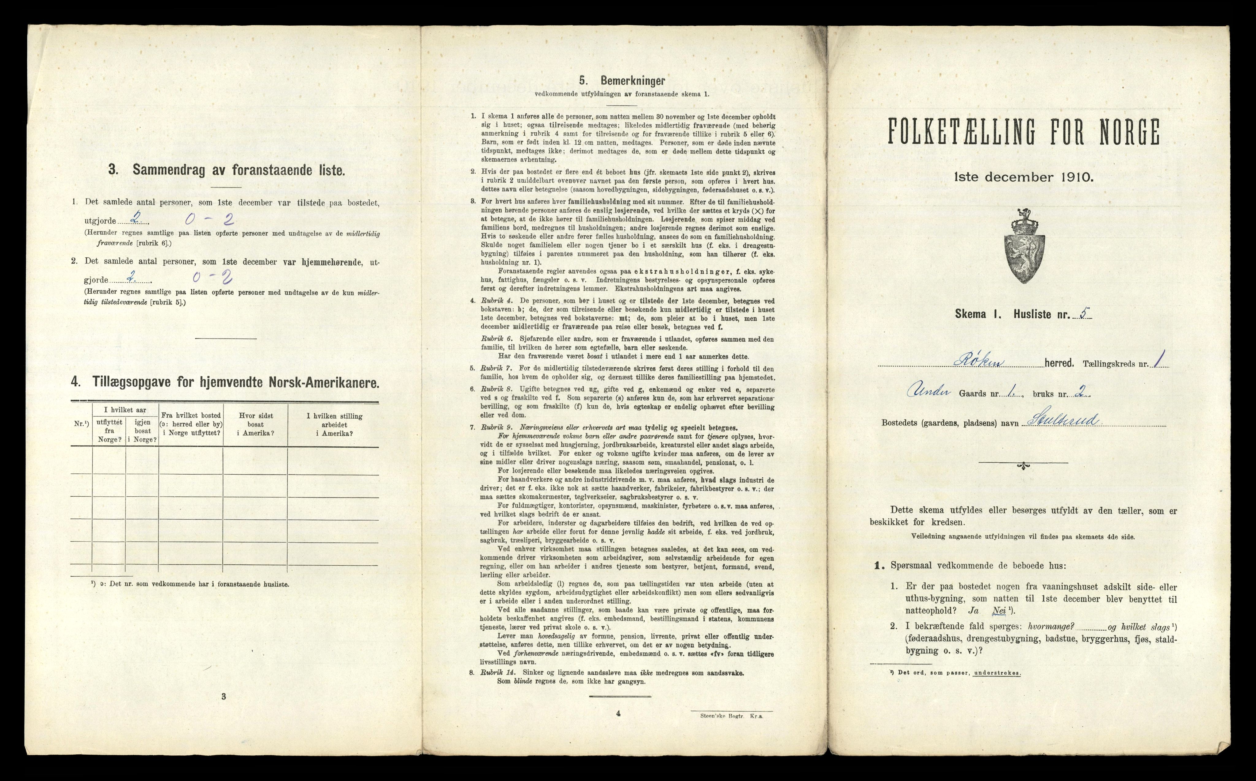 RA, 1910 census for Røyken, 1910, p. 39