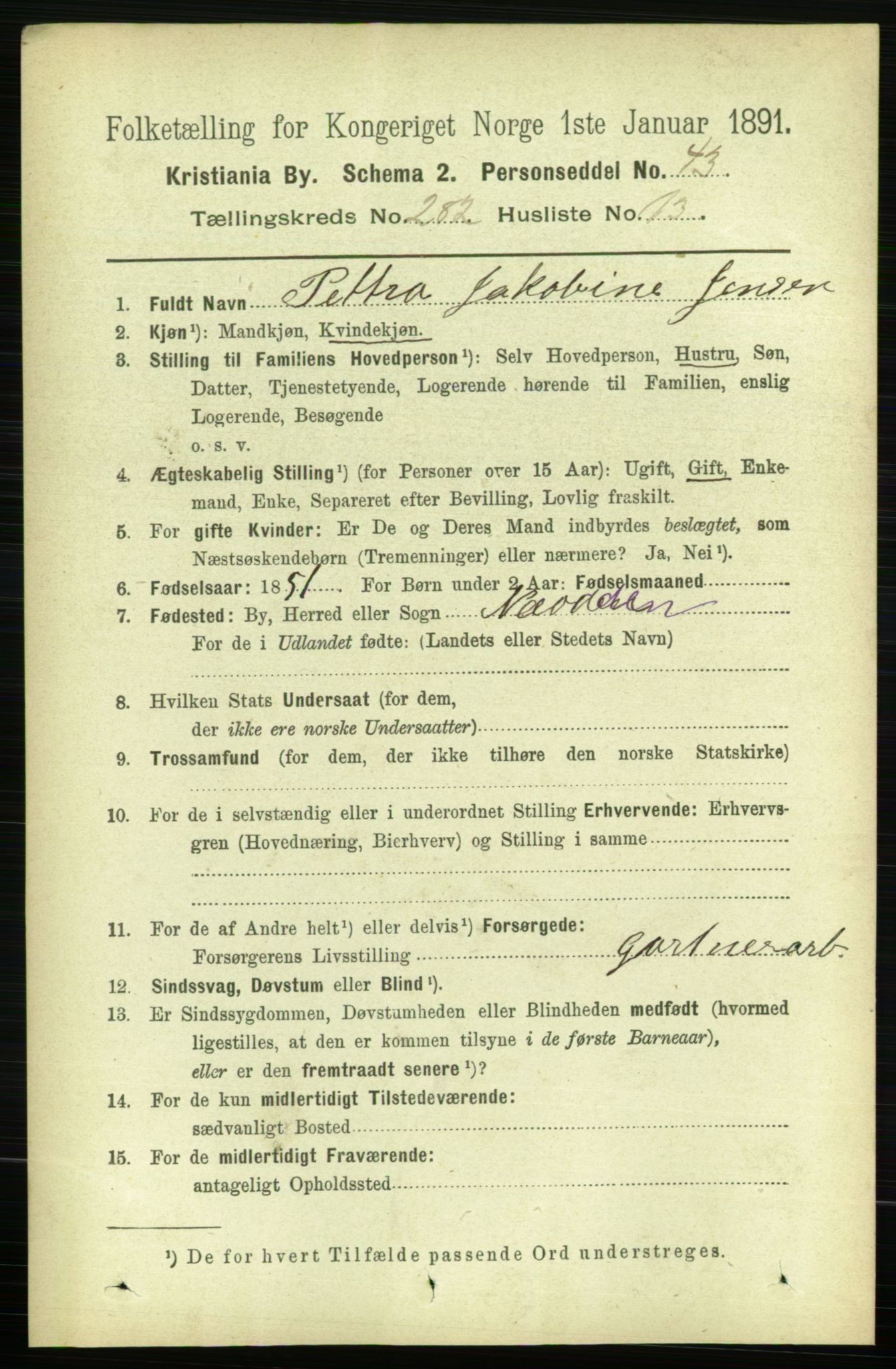 RA, 1891 census for 0301 Kristiania, 1891, p. 172079