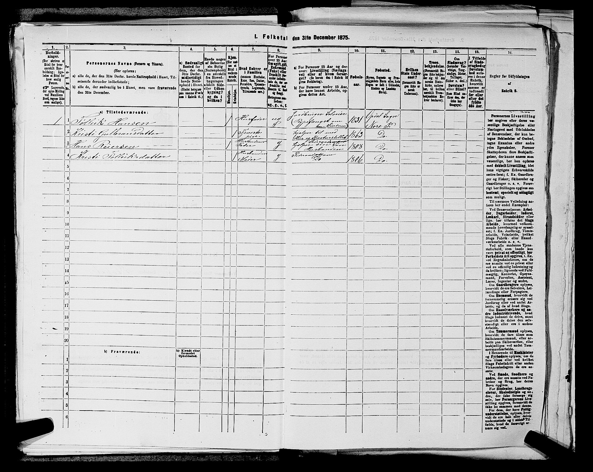 SAKO, 1875 census for 0633P Nore, 1875, p. 321