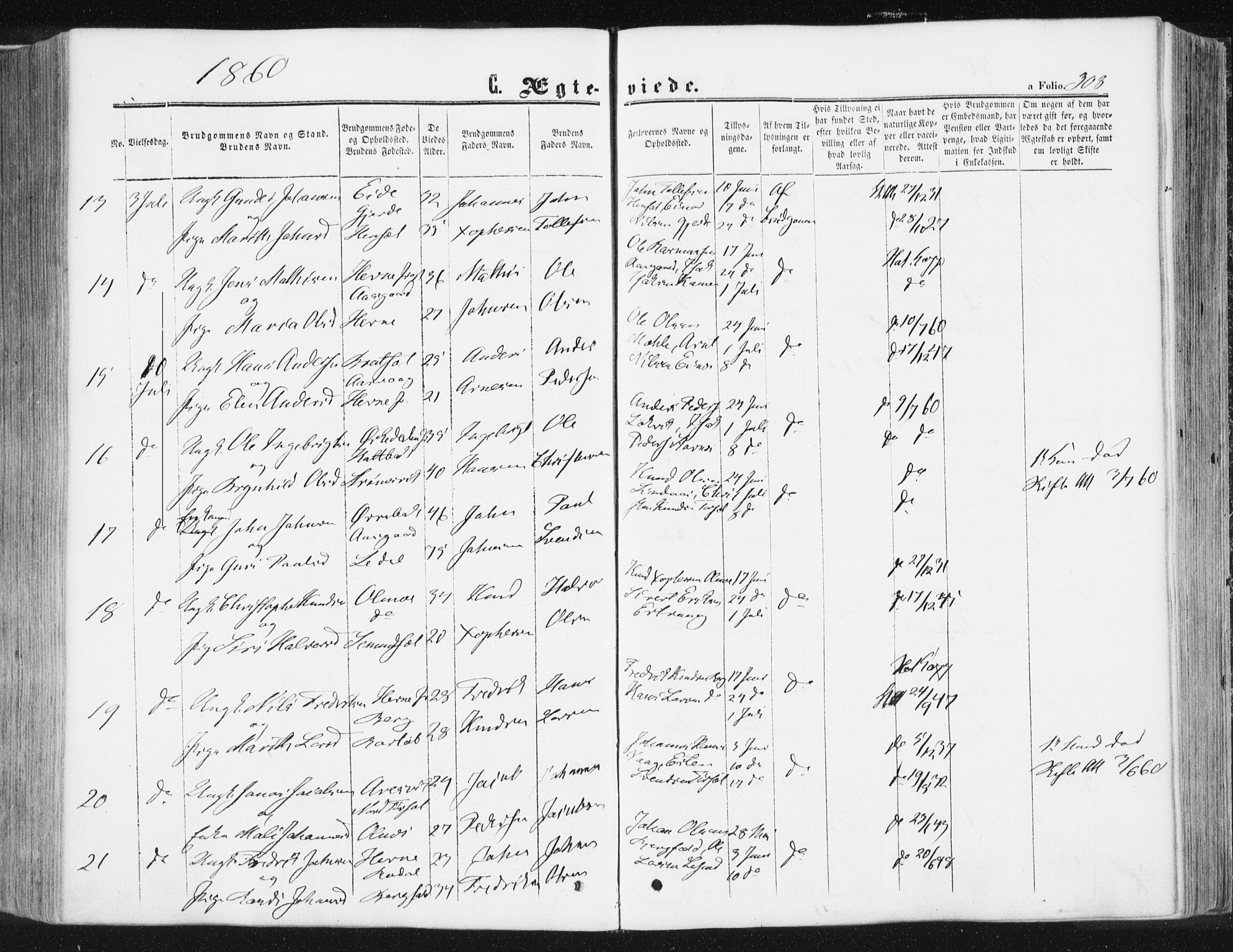 Ministerialprotokoller, klokkerbøker og fødselsregistre - Møre og Romsdal, SAT/A-1454/578/L0905: Parish register (official) no. 578A04, 1859-1877, p. 308