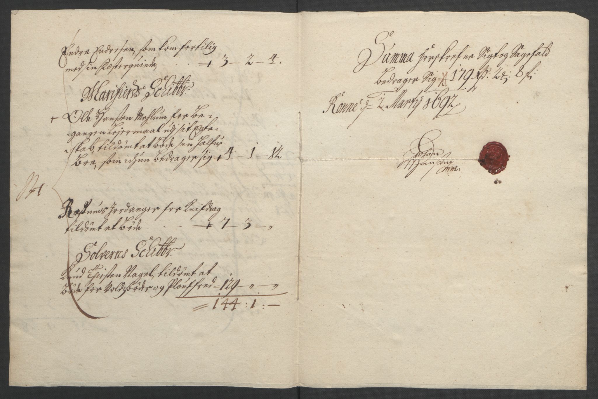 Rentekammeret inntil 1814, Reviderte regnskaper, Fogderegnskap, RA/EA-4092/R52/L3306: Fogderegnskap Sogn, 1691-1692, p. 35