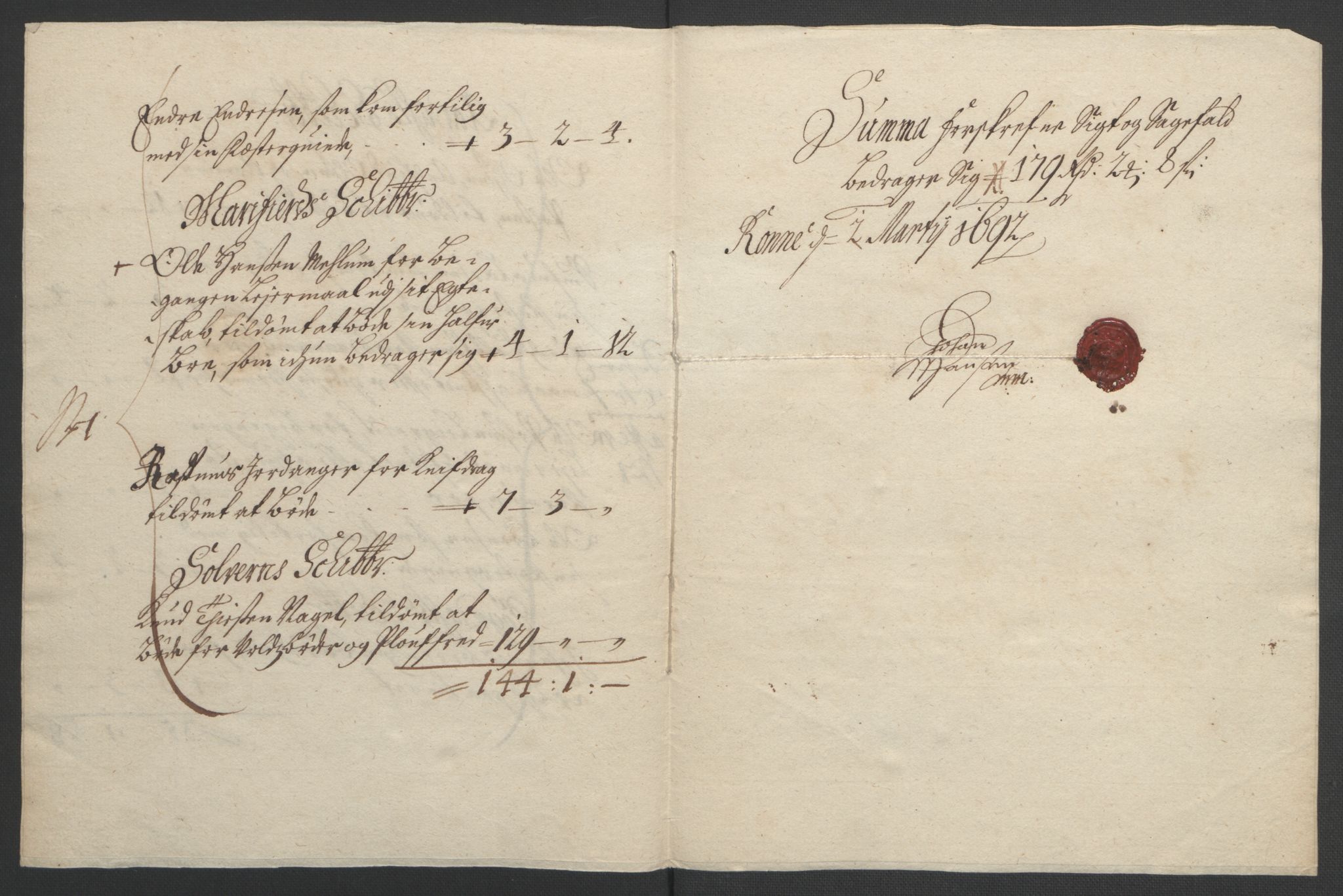 Rentekammeret inntil 1814, Reviderte regnskaper, Fogderegnskap, AV/RA-EA-4092/R52/L3306: Fogderegnskap Sogn, 1691-1692, p. 35