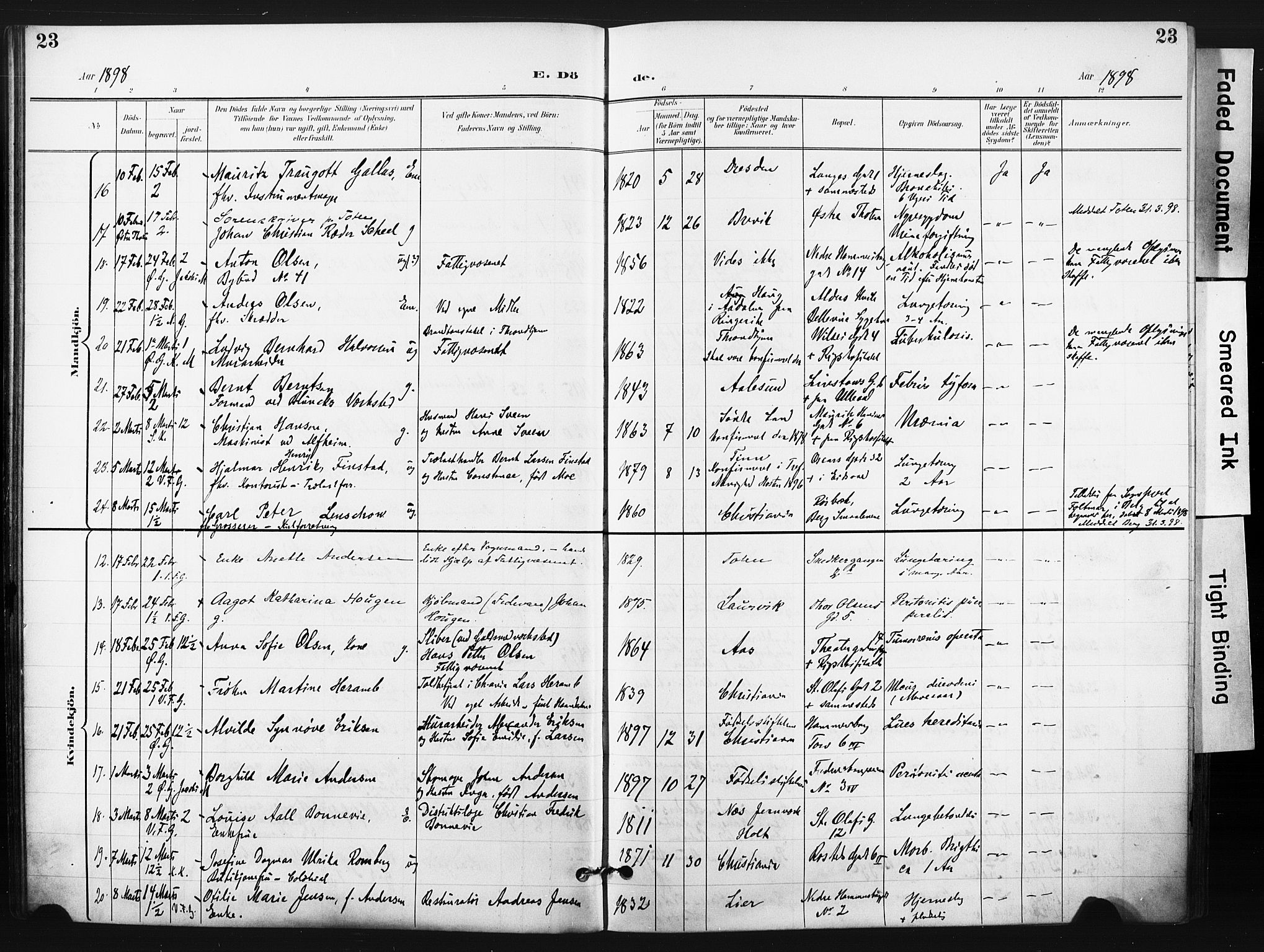 Trefoldighet prestekontor Kirkebøker, AV/SAO-A-10882/F/Fd/L0004: Parish register (official) no. IV 4, 1897-1912, p. 23