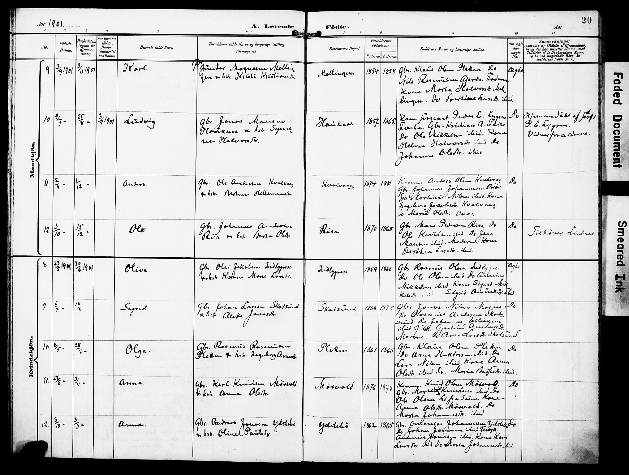 Lindås Sokneprestembete, AV/SAB-A-76701/H/Haa/Haae/L0002: Parish register (official) no. E 2, 1897-1912, p. 20