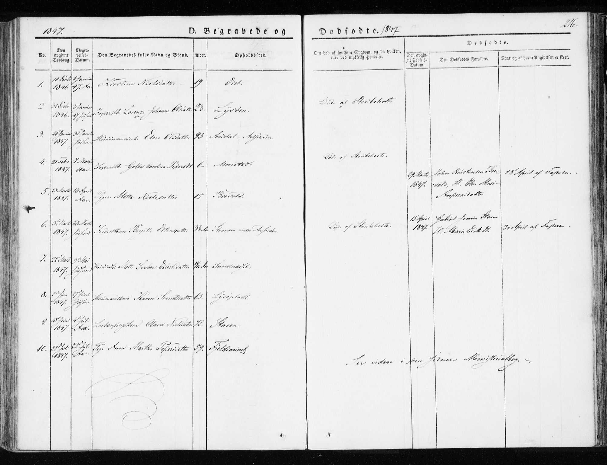 Ministerialprotokoller, klokkerbøker og fødselsregistre - Sør-Trøndelag, SAT/A-1456/655/L0676: Parish register (official) no. 655A05, 1830-1847, p. 216