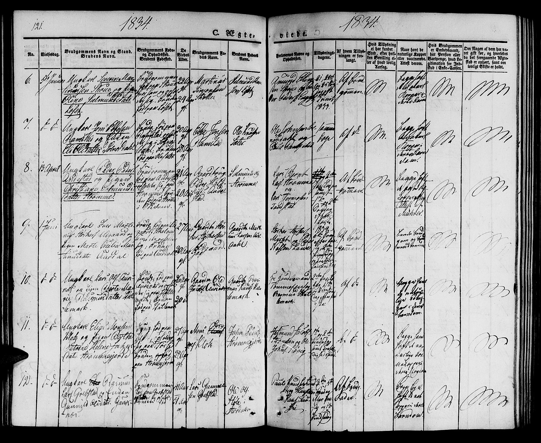 Ministerialprotokoller, klokkerbøker og fødselsregistre - Møre og Romsdal, AV/SAT-A-1454/522/L0311: Parish register (official) no. 522A06, 1832-1842, p. 121