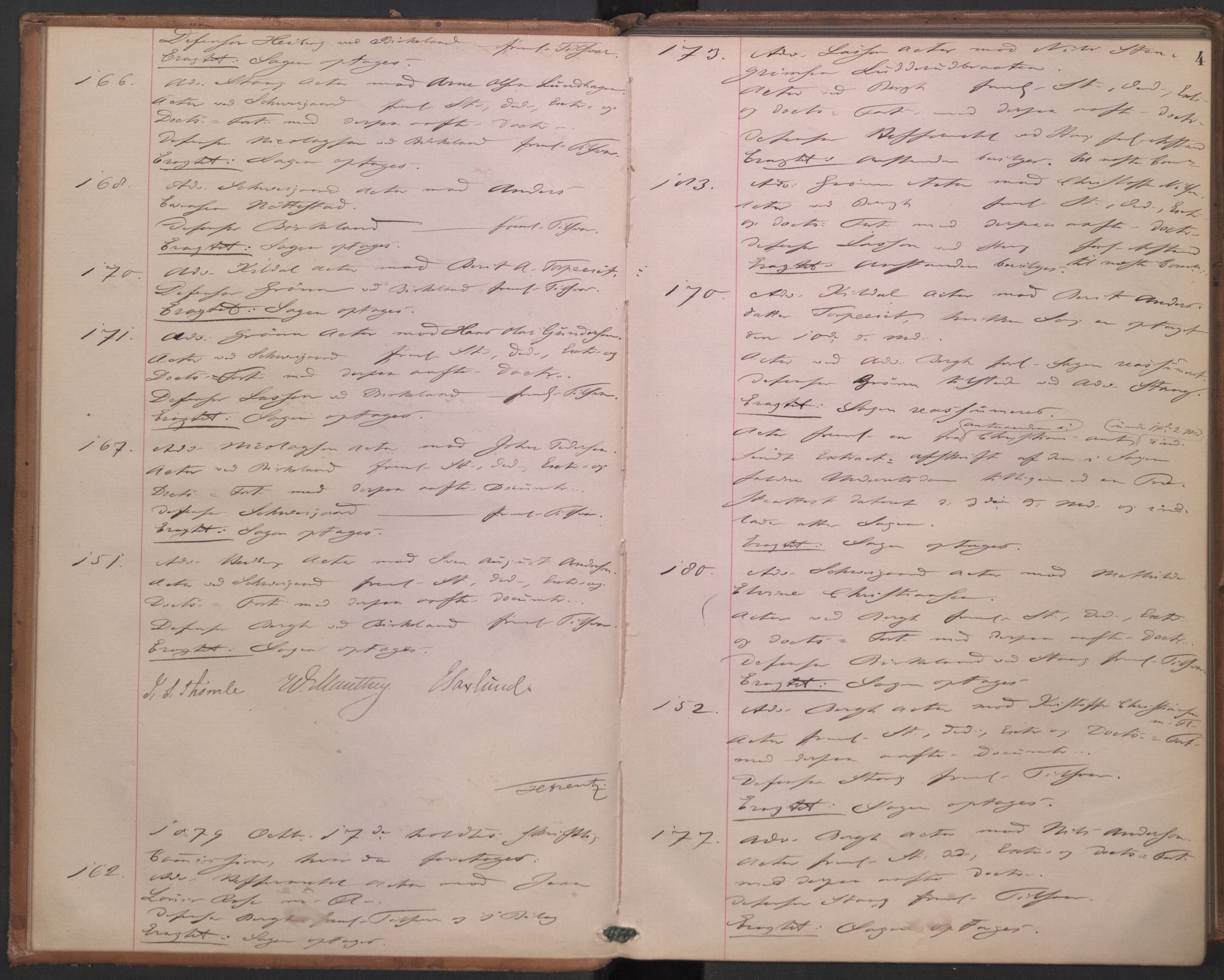 Høyesterett, AV/RA-S-1002/E/Ef/L0014: Protokoll over saker som gikk til skriftlig behandling, 1879-1884, p. 3b-4a