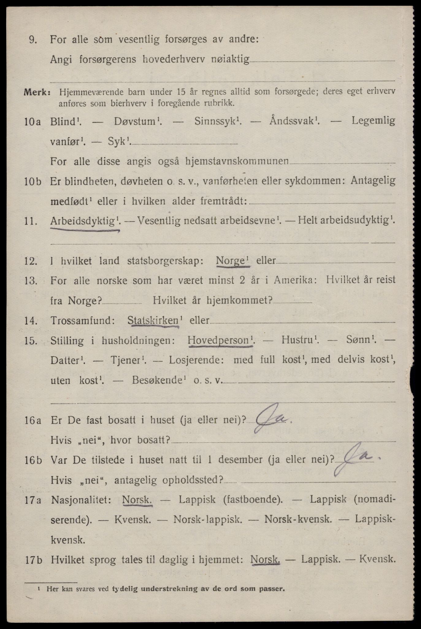 SAT, 1920 census for Buksnes, 1920, p. 5968