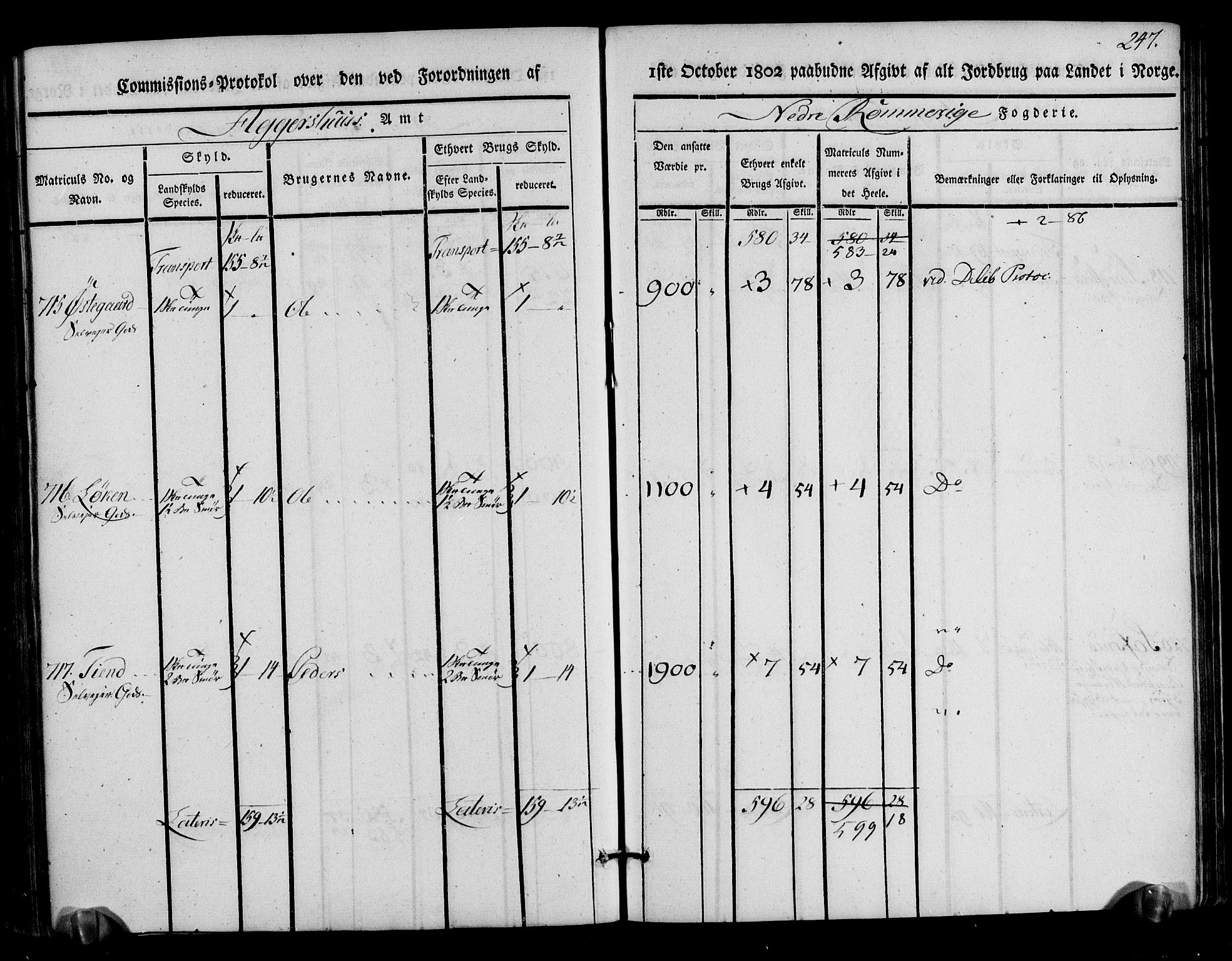 Rentekammeret inntil 1814, Realistisk ordnet avdeling, AV/RA-EA-4070/N/Ne/Nea/L0017: Nedre Romerike fogderi. Kommisjonsprotokoll, 1803, p. 249