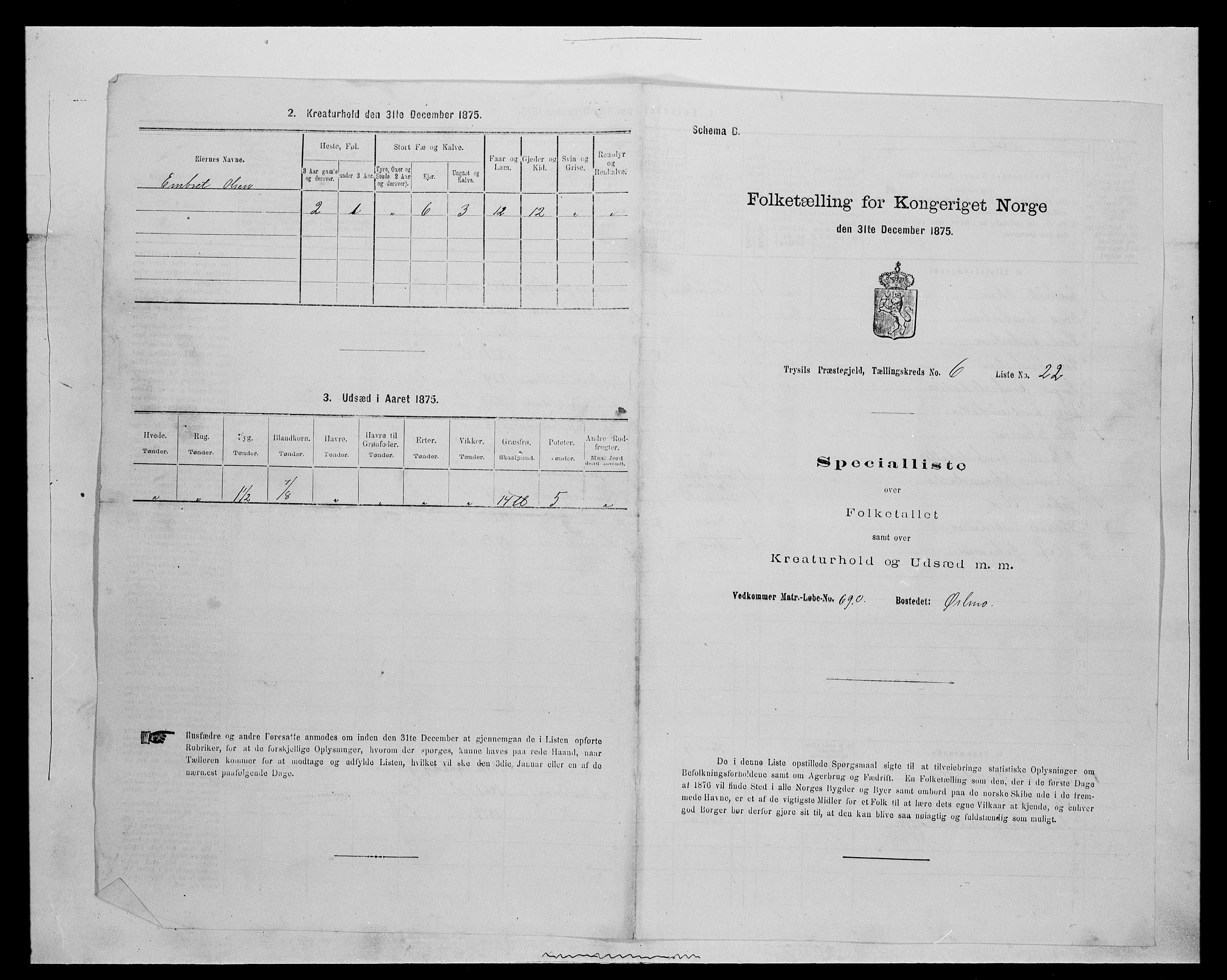 SAH, 1875 census for 0428P Trysil, 1875, p. 763