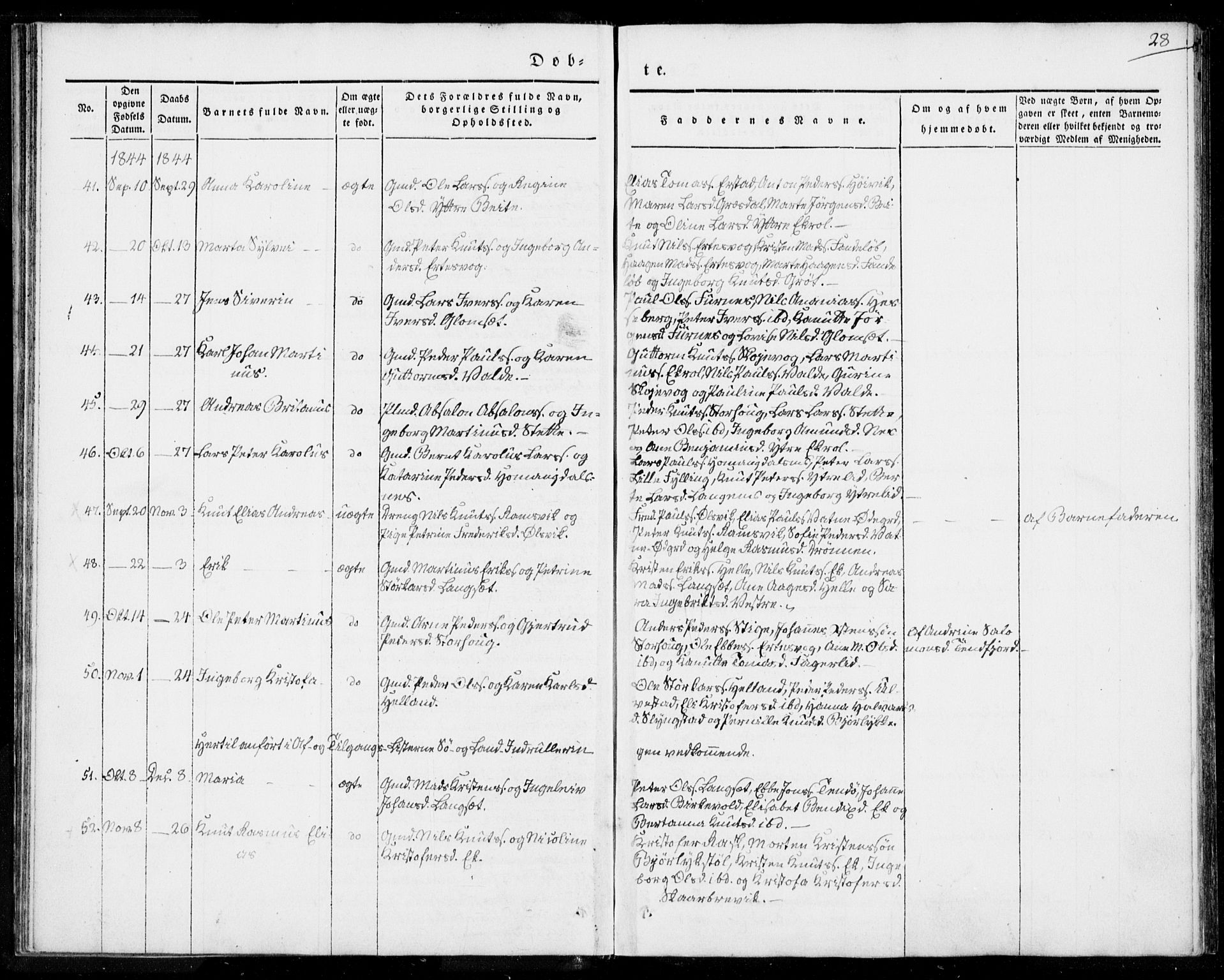 Ministerialprotokoller, klokkerbøker og fødselsregistre - Møre og Romsdal, AV/SAT-A-1454/524/L0352: Parish register (official) no. 524A04, 1838-1847, p. 28