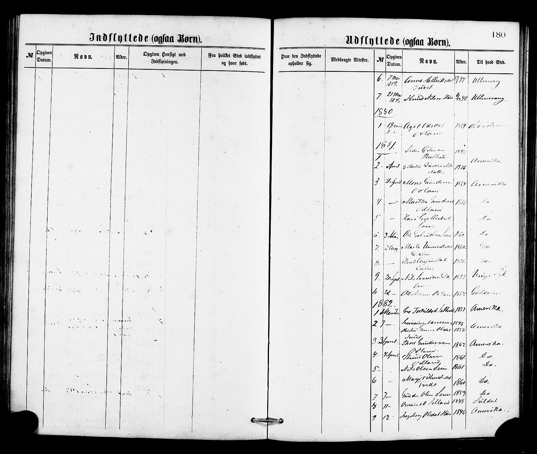 Røldal sokneprestembete, SAB/A-100247: Parish register (official) no. A 4, 1870-1886, p. 180