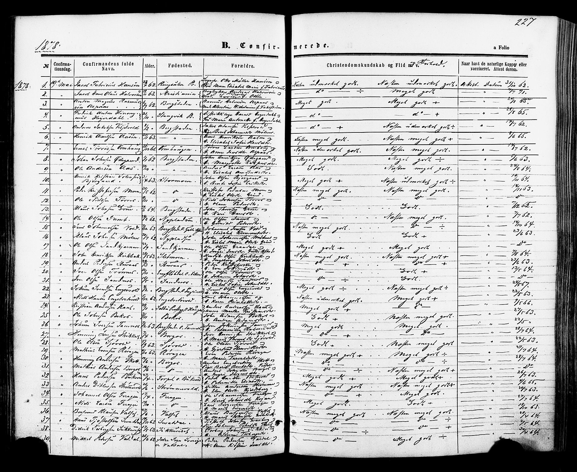 Ministerialprotokoller, klokkerbøker og fødselsregistre - Sør-Trøndelag, SAT/A-1456/681/L0932: Parish register (official) no. 681A10, 1860-1878, p. 227
