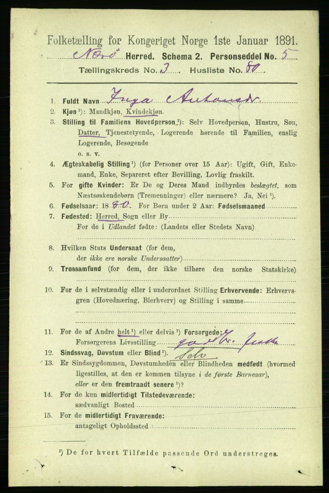 RA, 1891 census for 1751 Nærøy, 1891, p. 1777