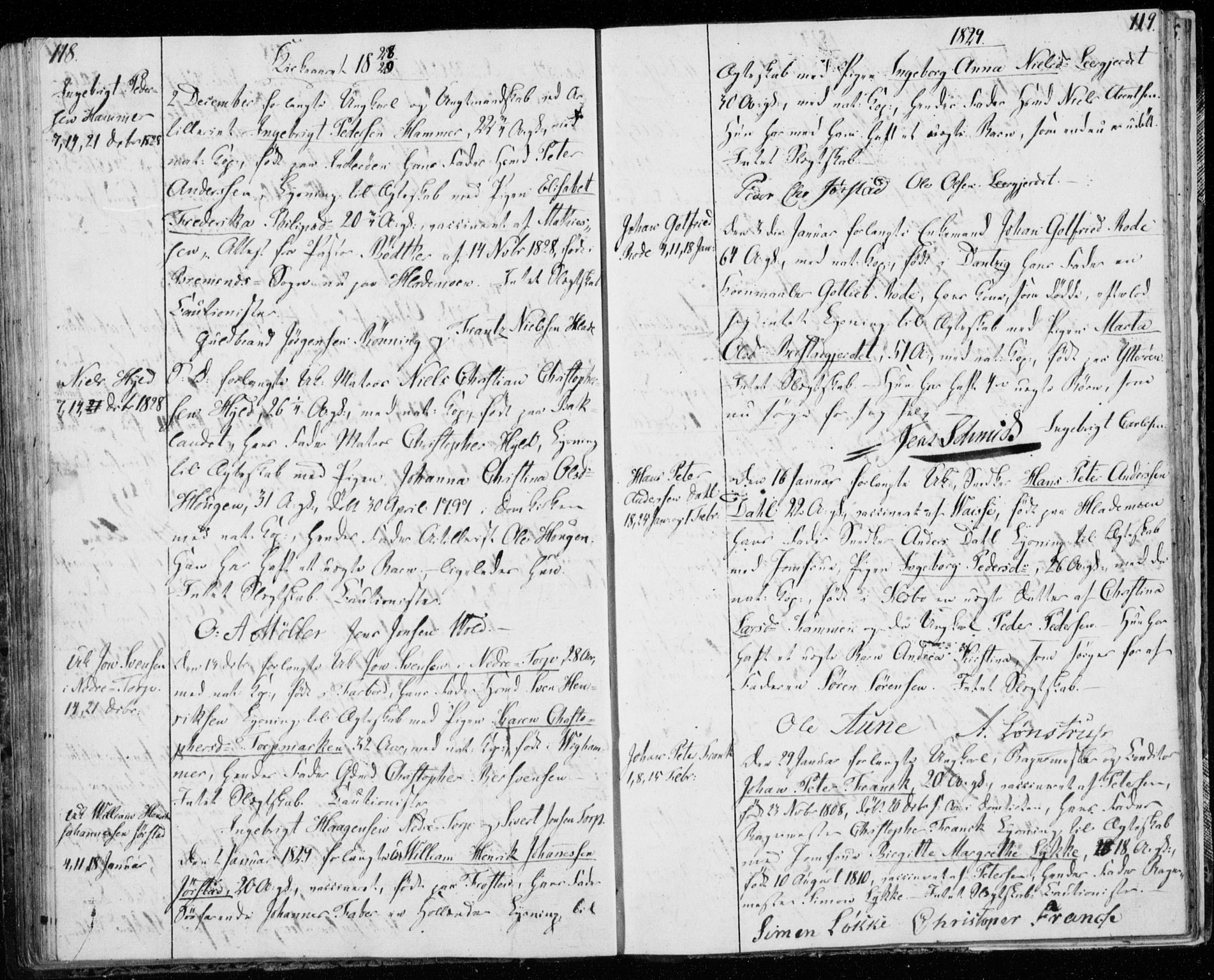 Ministerialprotokoller, klokkerbøker og fødselsregistre - Sør-Trøndelag, SAT/A-1456/606/L0295: Banns register no. 606A10, 1815-1833, p. 118-119