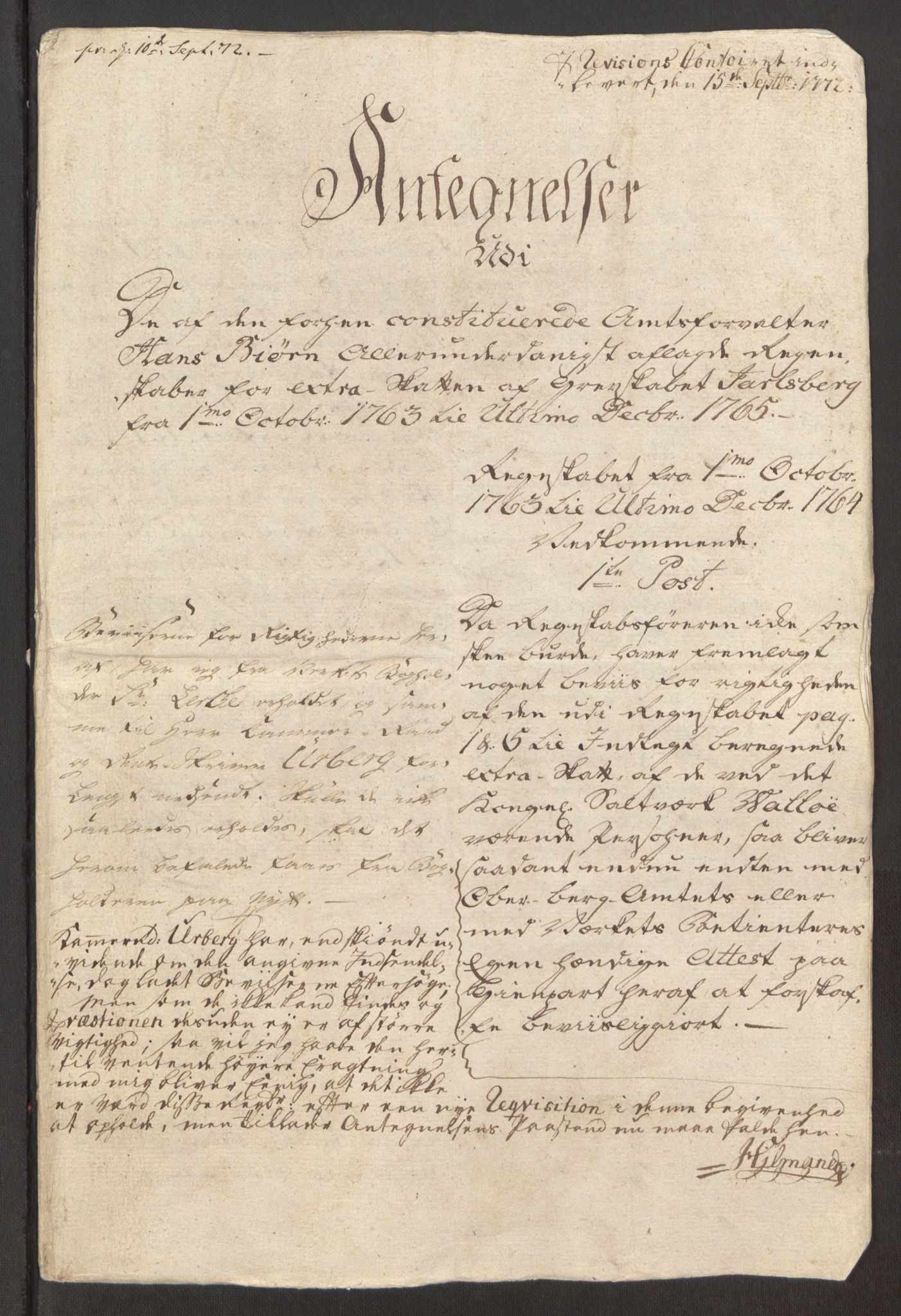 Rentekammeret inntil 1814, Reviderte regnskaper, Fogderegnskap, AV/RA-EA-4092/R32/L1960: Ekstraskatten Jarlsberg grevskap, 1762-1772, p. 90