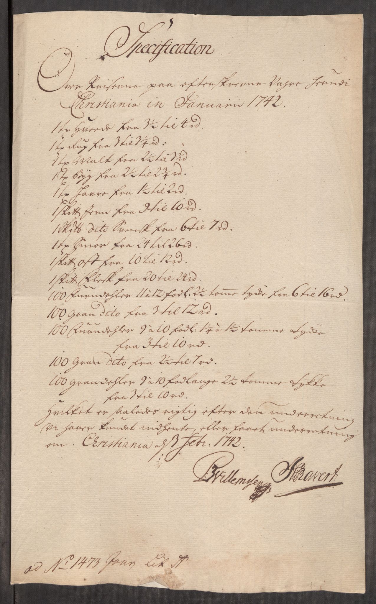 Rentekammeret inntil 1814, Realistisk ordnet avdeling, AV/RA-EA-4070/Oe/L0002: [Ø1]: Priskuranter, 1740-1744, p. 430