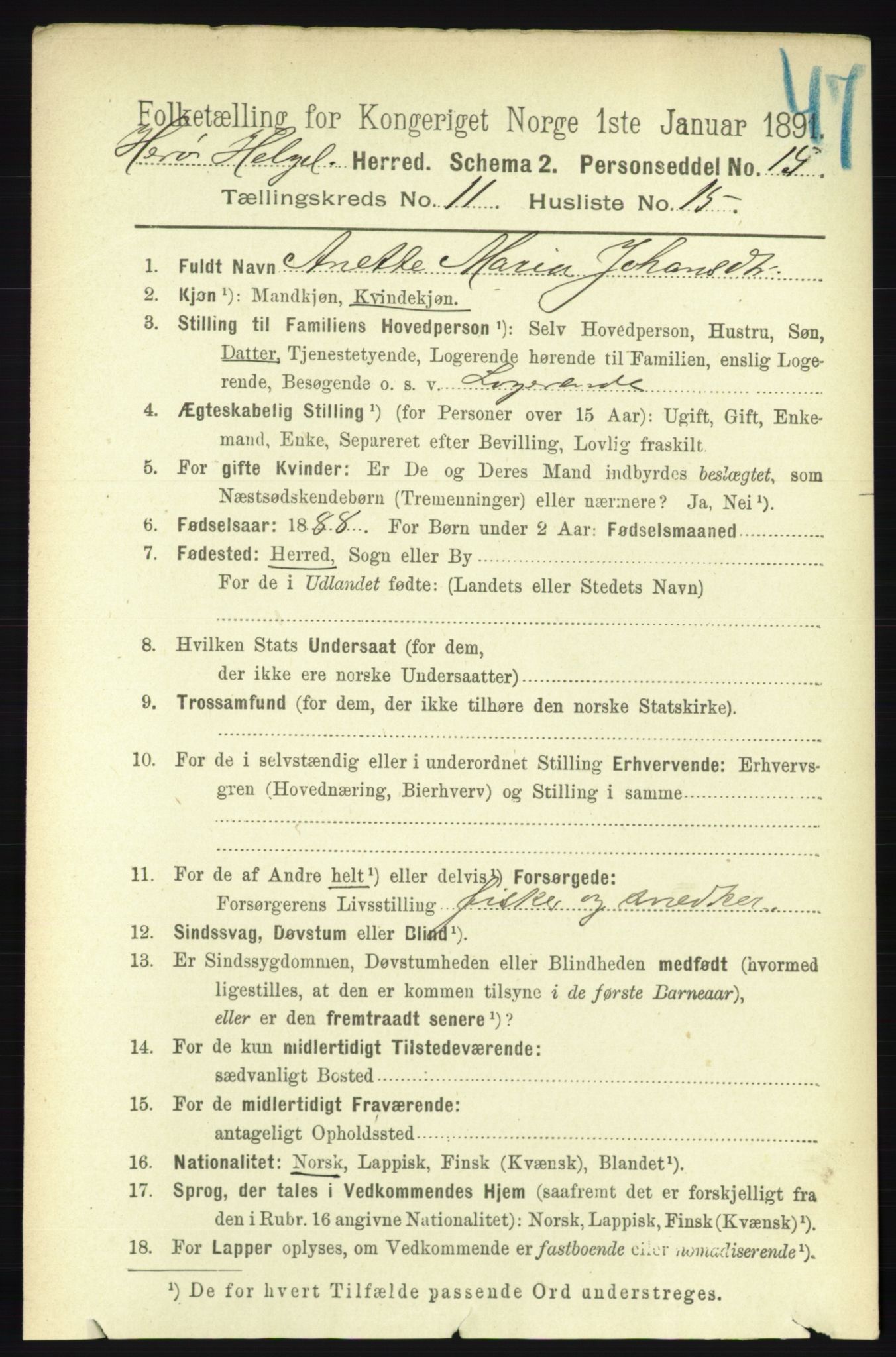 RA, 1891 census for 1818 Herøy, 1891, p. 4453