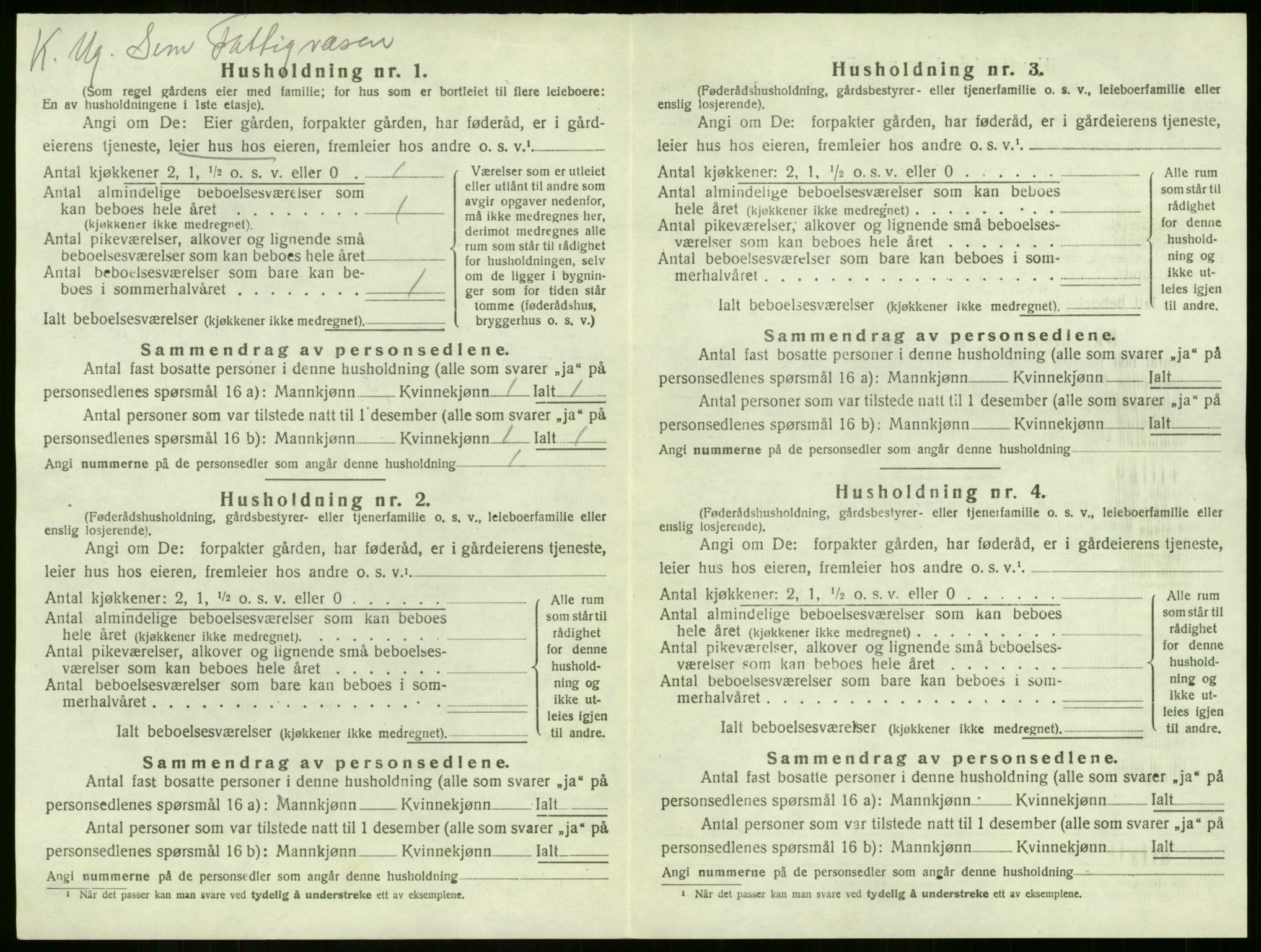SAKO, 1920 census for Sem, 1920, p. 1268