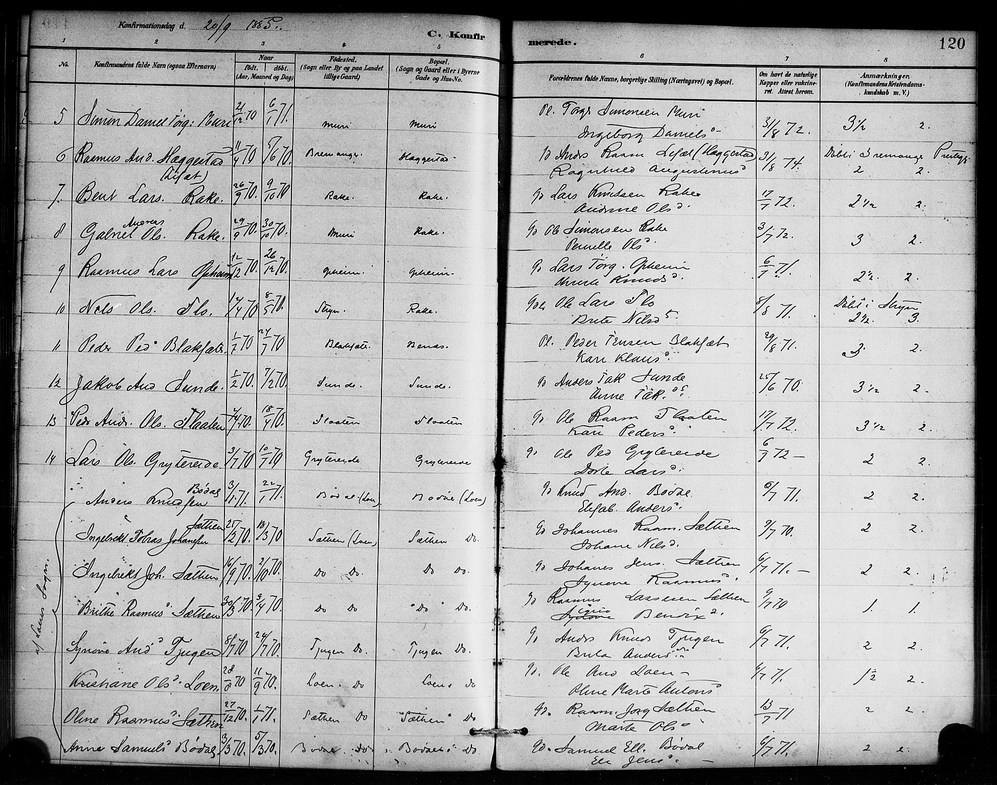 Innvik sokneprestembete, SAB/A-80501: Parish register (official) no. C 1, 1879-1900, p. 120