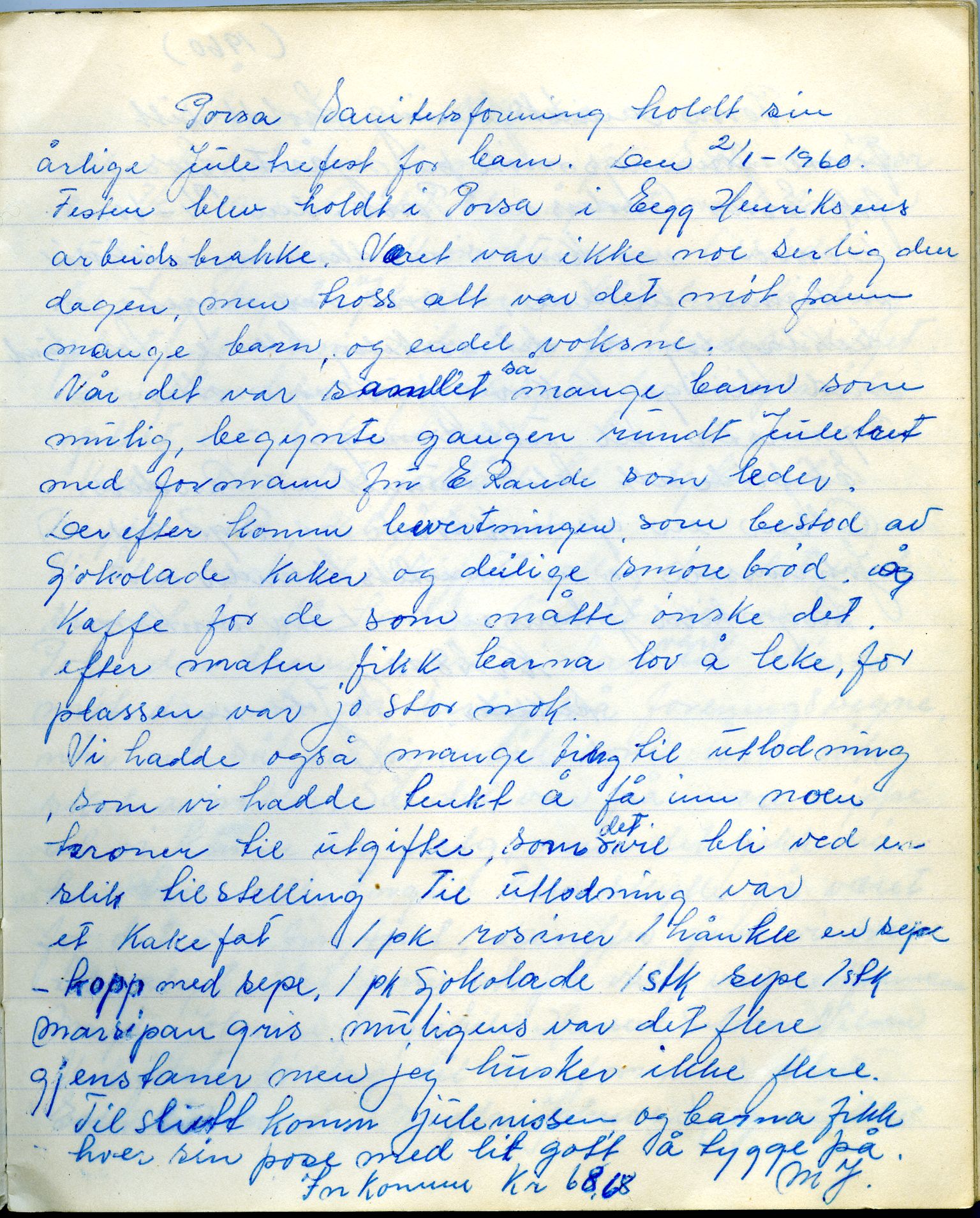 Porsa sanitetsforening, FMFB/A-1035/A/L0002: Møteprotokoll, 1946-1962