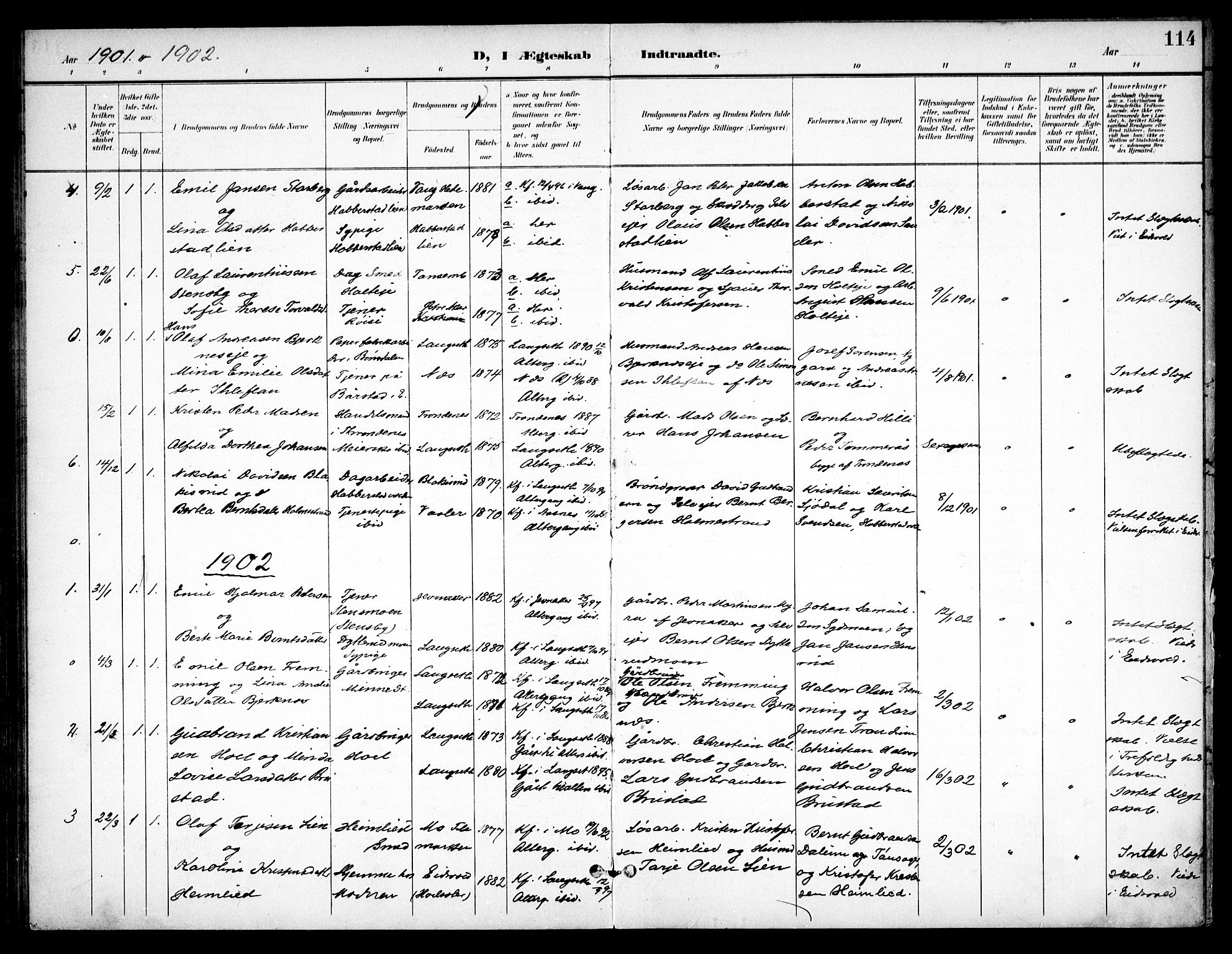 Eidsvoll prestekontor Kirkebøker, SAO/A-10888/F/Fb/L0003: Parish register (official) no. II 3, 1898-1909, p. 114