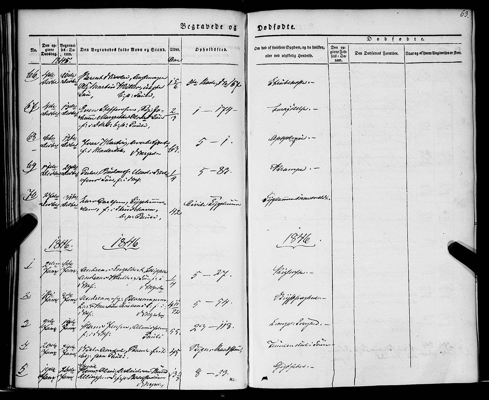 Nykirken Sokneprestembete, AV/SAB-A-77101/H/Haa/L0041: Parish register (official) no. E 1, 1833-1850, p. 63