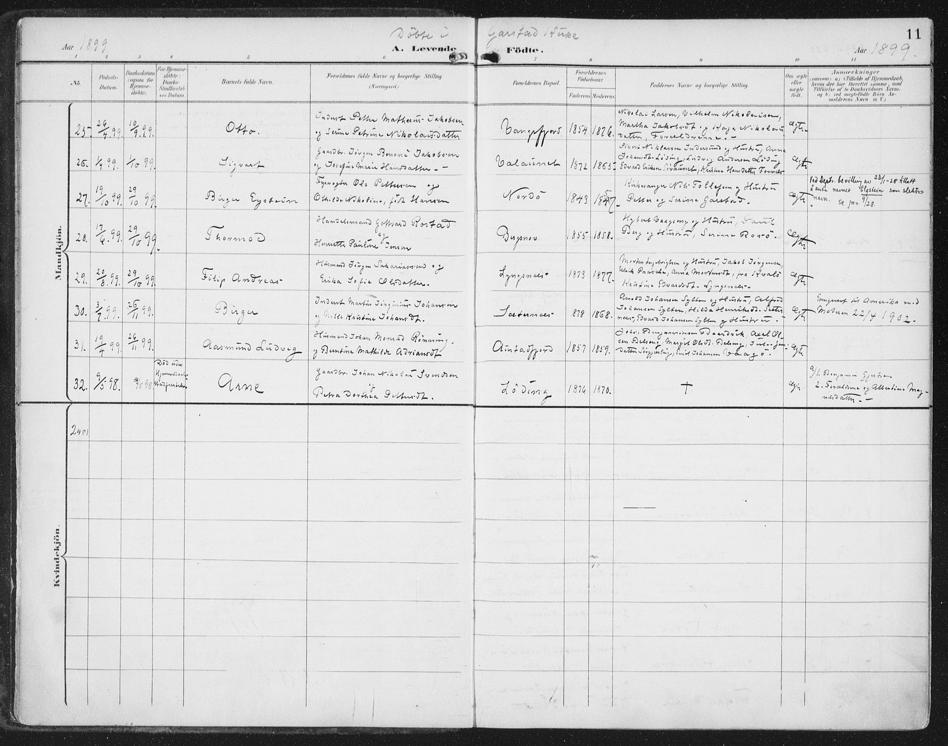 Ministerialprotokoller, klokkerbøker og fødselsregistre - Nord-Trøndelag, SAT/A-1458/786/L0688: Parish register (official) no. 786A04, 1899-1912, p. 11