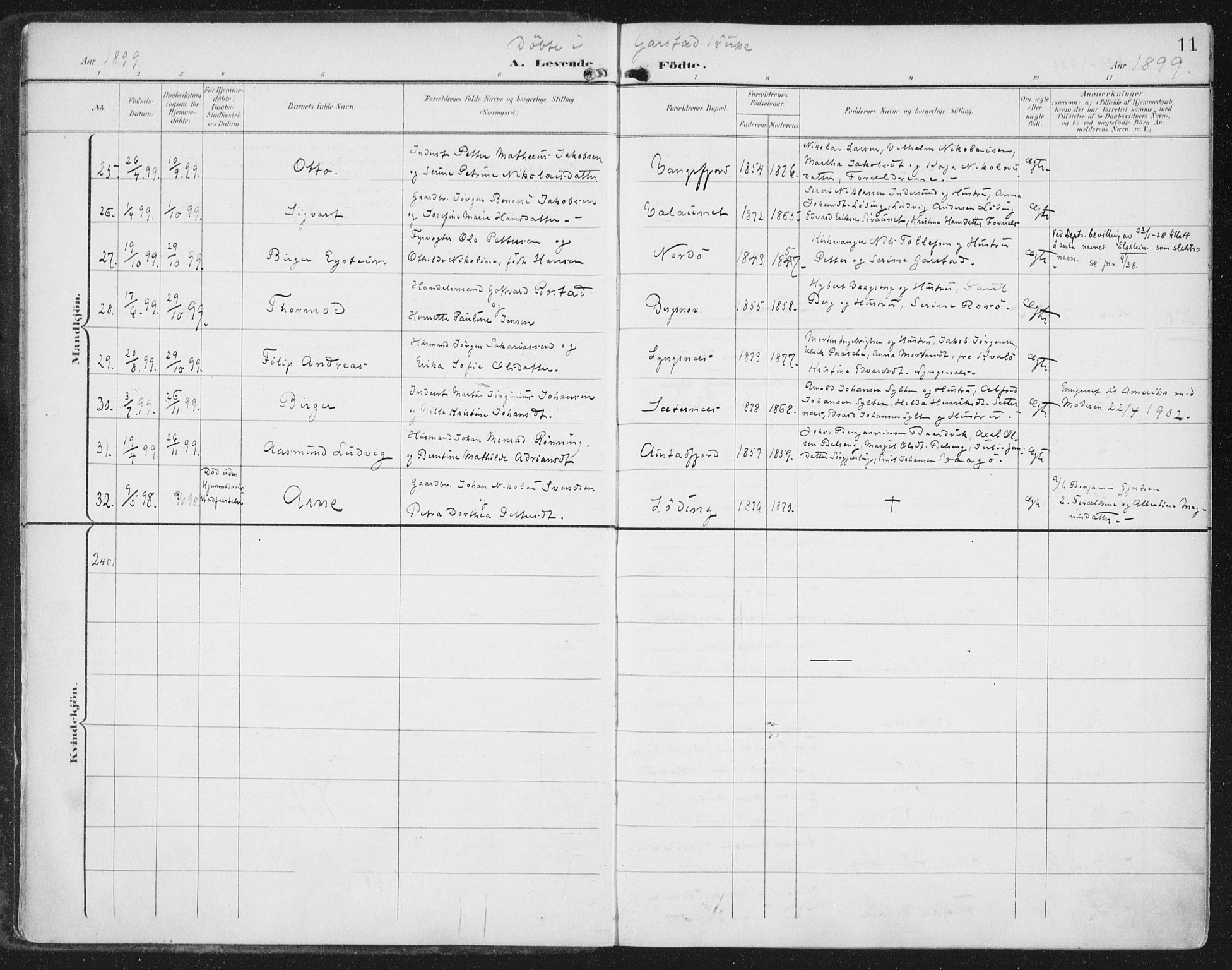 Ministerialprotokoller, klokkerbøker og fødselsregistre - Nord-Trøndelag, AV/SAT-A-1458/786/L0688: Parish register (official) no. 786A04, 1899-1912, p. 11