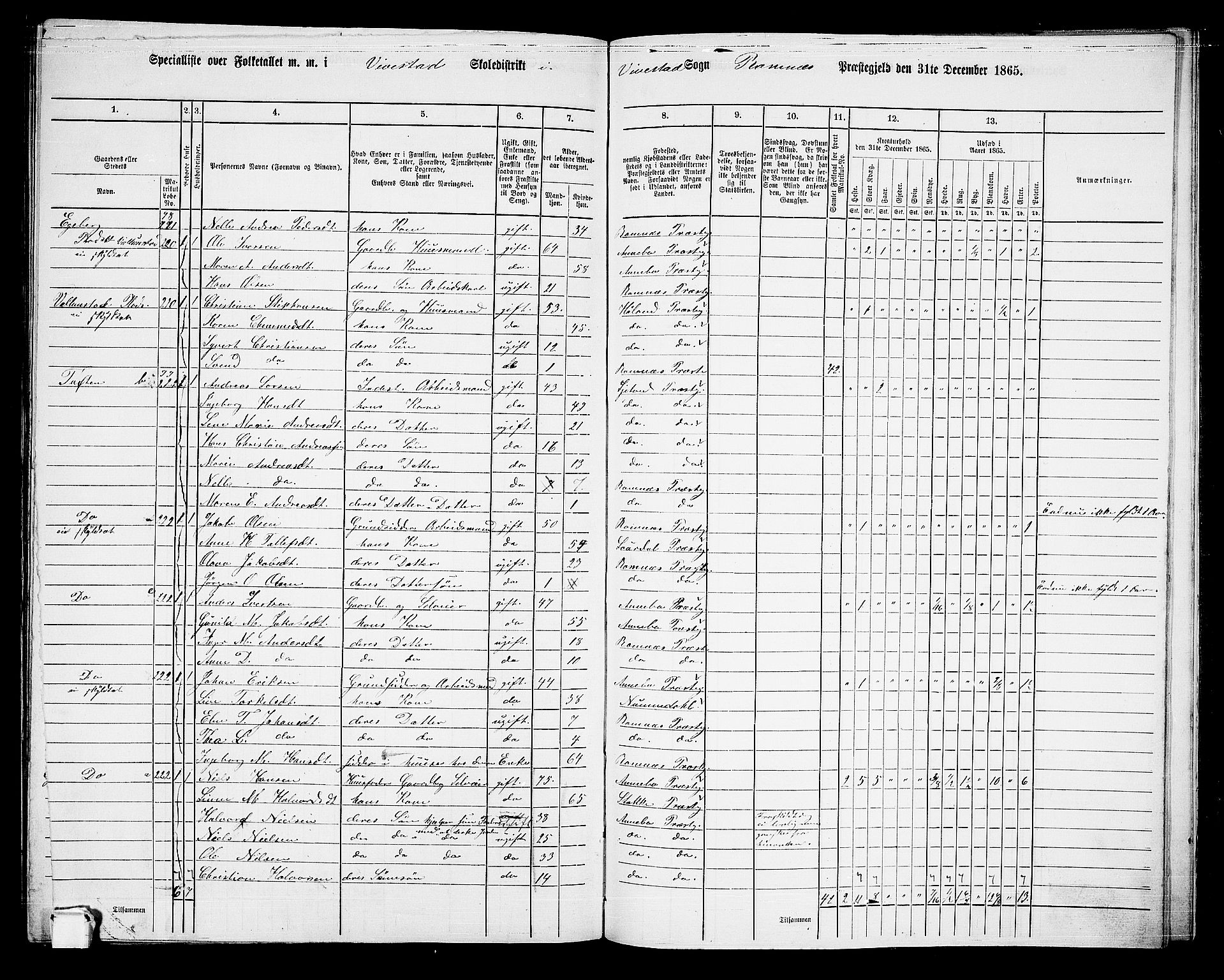 RA, 1865 census for Ramnes, 1865, p. 110