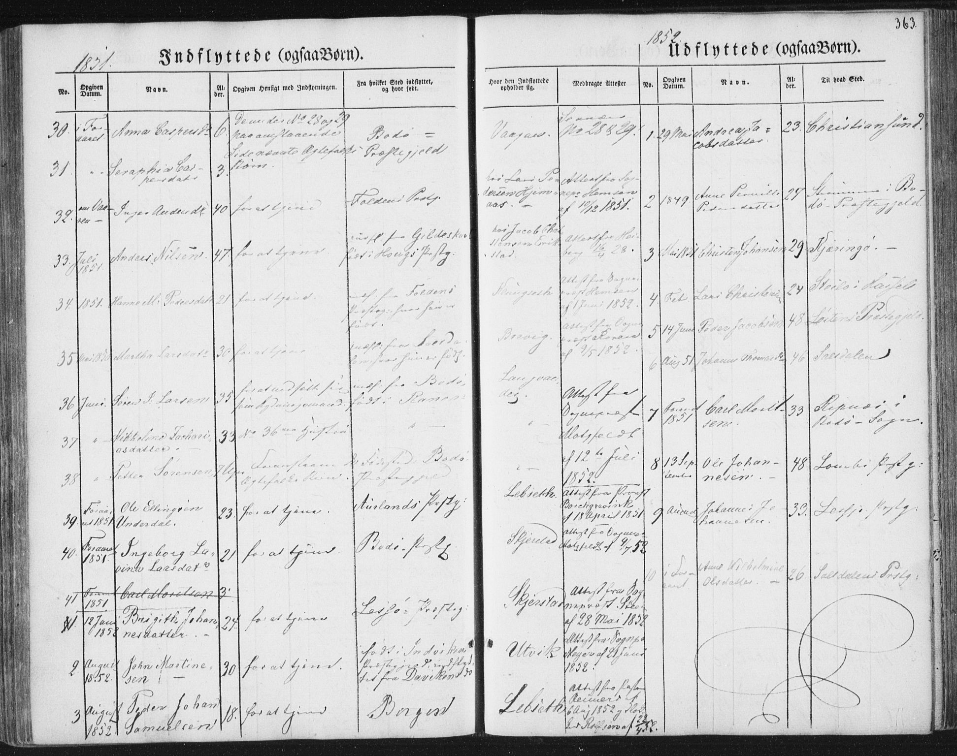 Ministerialprotokoller, klokkerbøker og fødselsregistre - Nordland, AV/SAT-A-1459/852/L0738: Parish register (official) no. 852A08, 1849-1865, p. 363