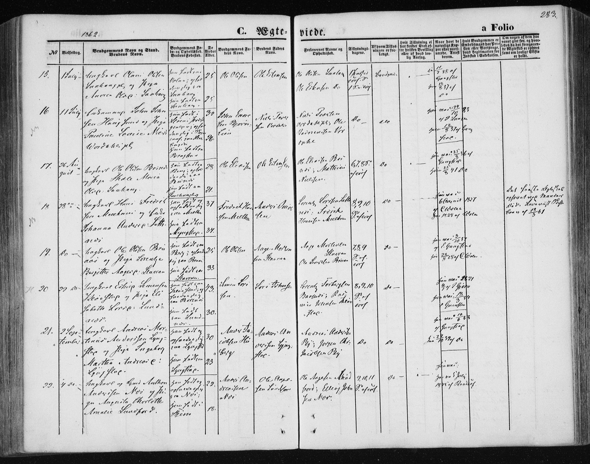 Ministerialprotokoller, klokkerbøker og fødselsregistre - Nord-Trøndelag, SAT/A-1458/730/L0283: Parish register (official) no. 730A08, 1855-1865, p. 283