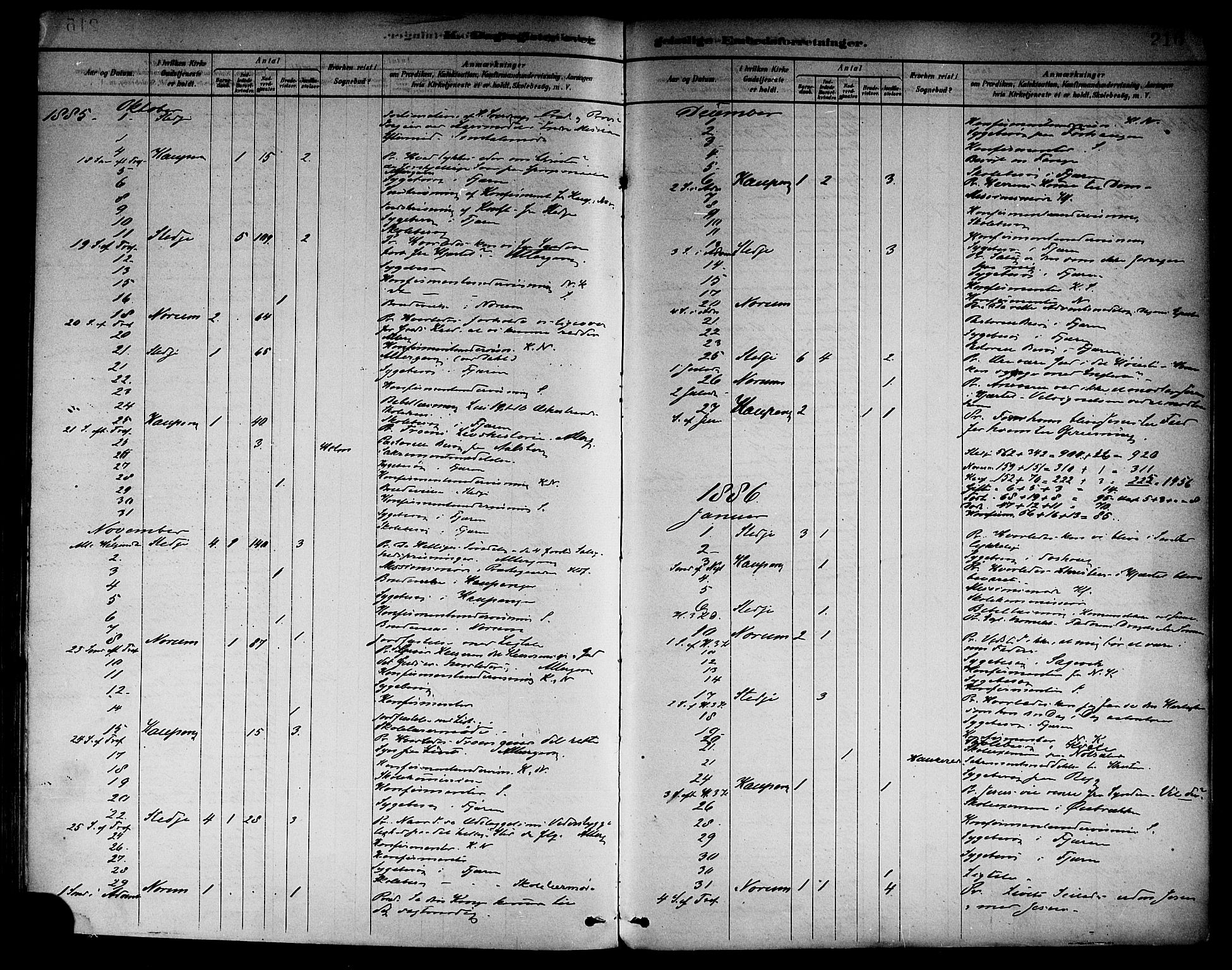 Sogndal sokneprestembete, AV/SAB-A-81301/H/Haa/Haab/L0001: Parish register (official) no. B 1, 1878-1899, p. 216