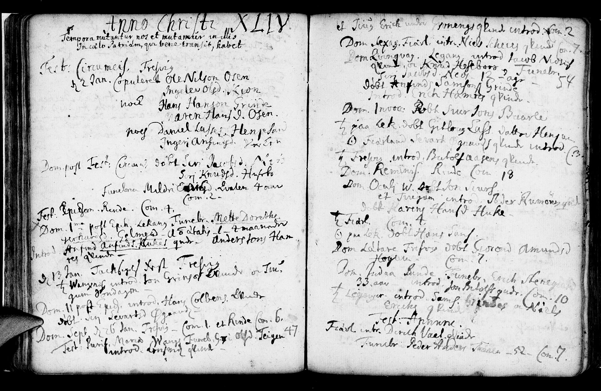 Leikanger sokneprestembete, SAB/A-81001: Parish register (official) no. A 2, 1735-1756, p. 54