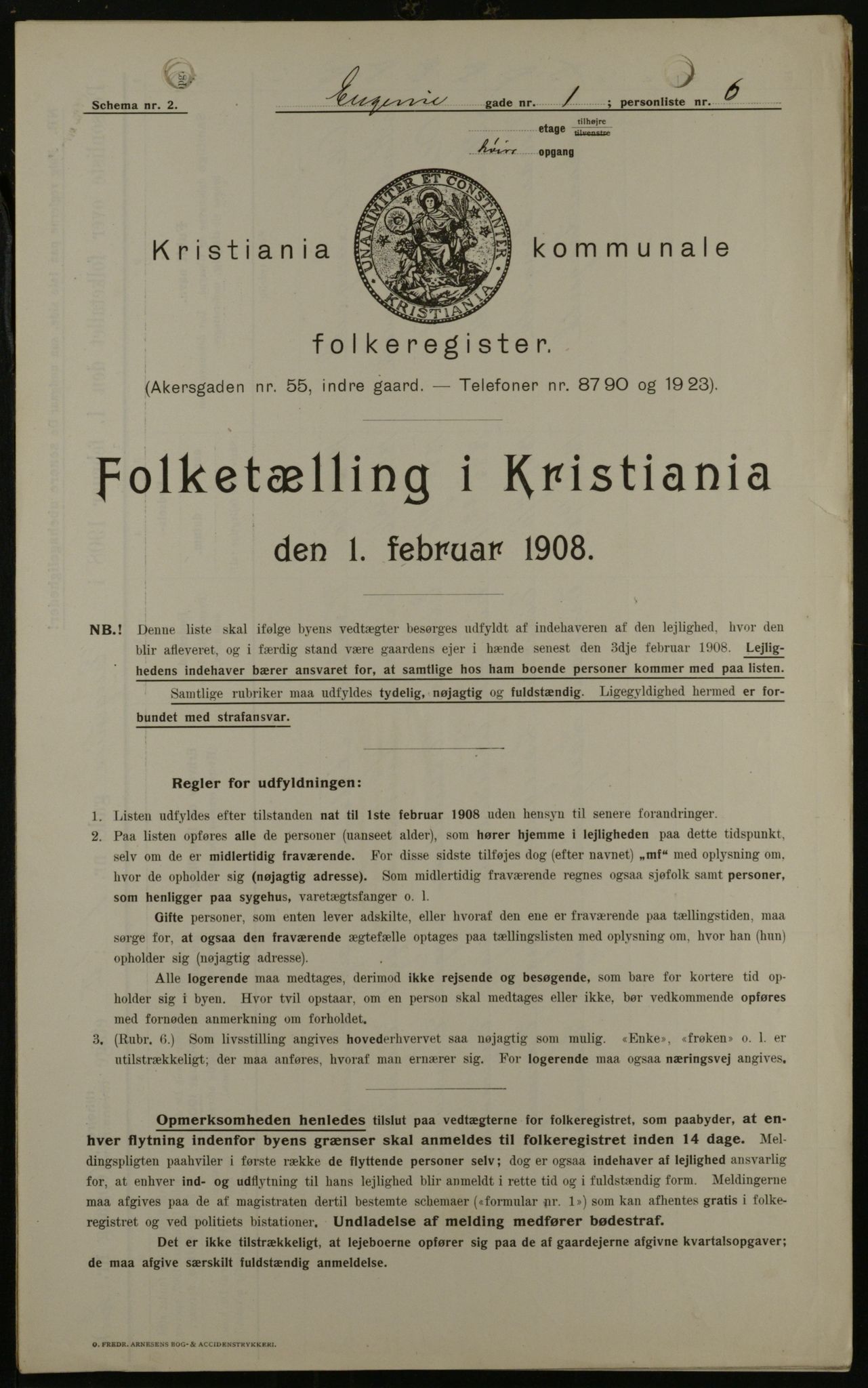 OBA, Municipal Census 1908 for Kristiania, 1908, p. 20602