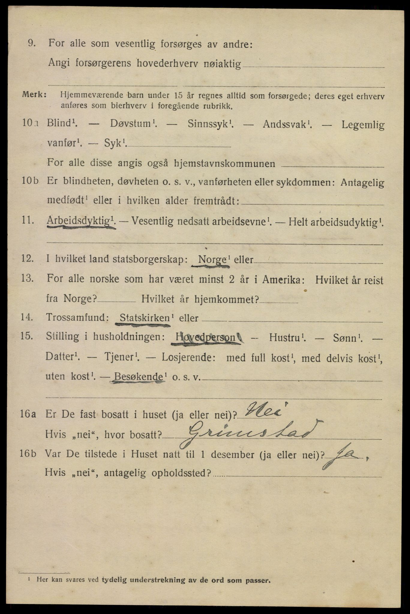 SAKO, 1920 census for Kragerø, 1920, p. 11096