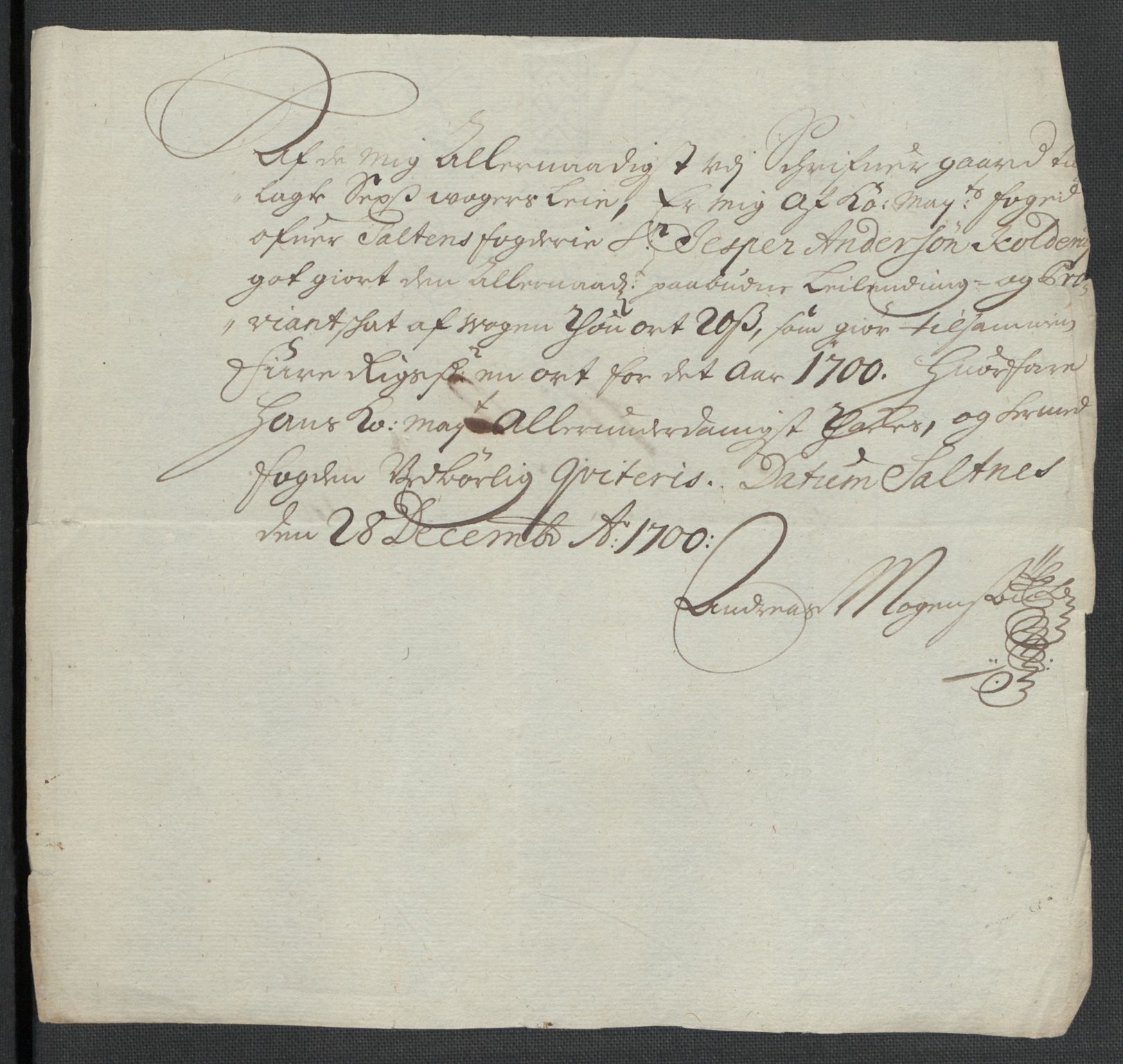 Rentekammeret inntil 1814, Reviderte regnskaper, Fogderegnskap, RA/EA-4092/R66/L4579: Fogderegnskap Salten, 1697-1700, p. 410