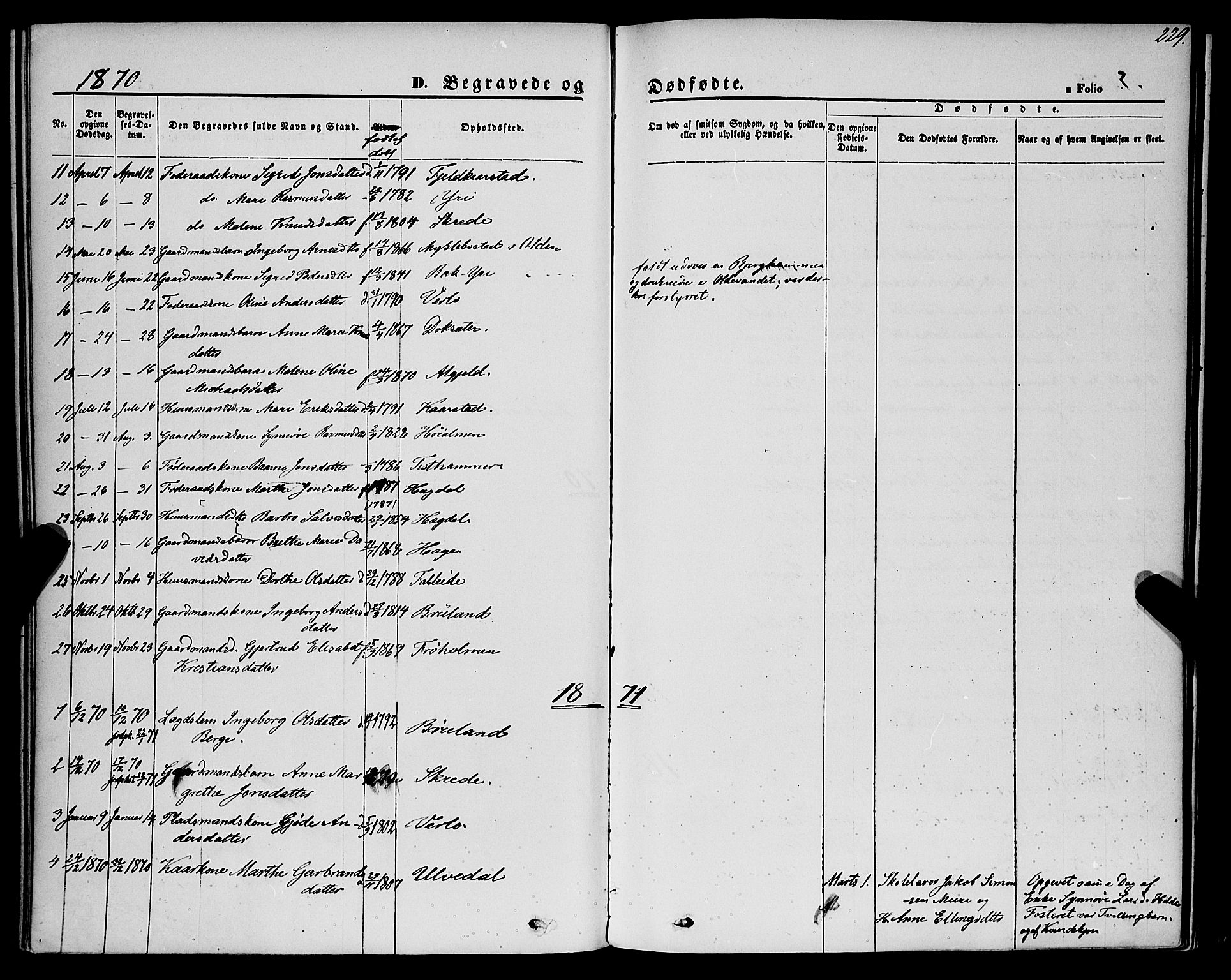 Innvik sokneprestembete, SAB/A-80501: Parish register (official) no. A 6, 1865-1878, p. 229