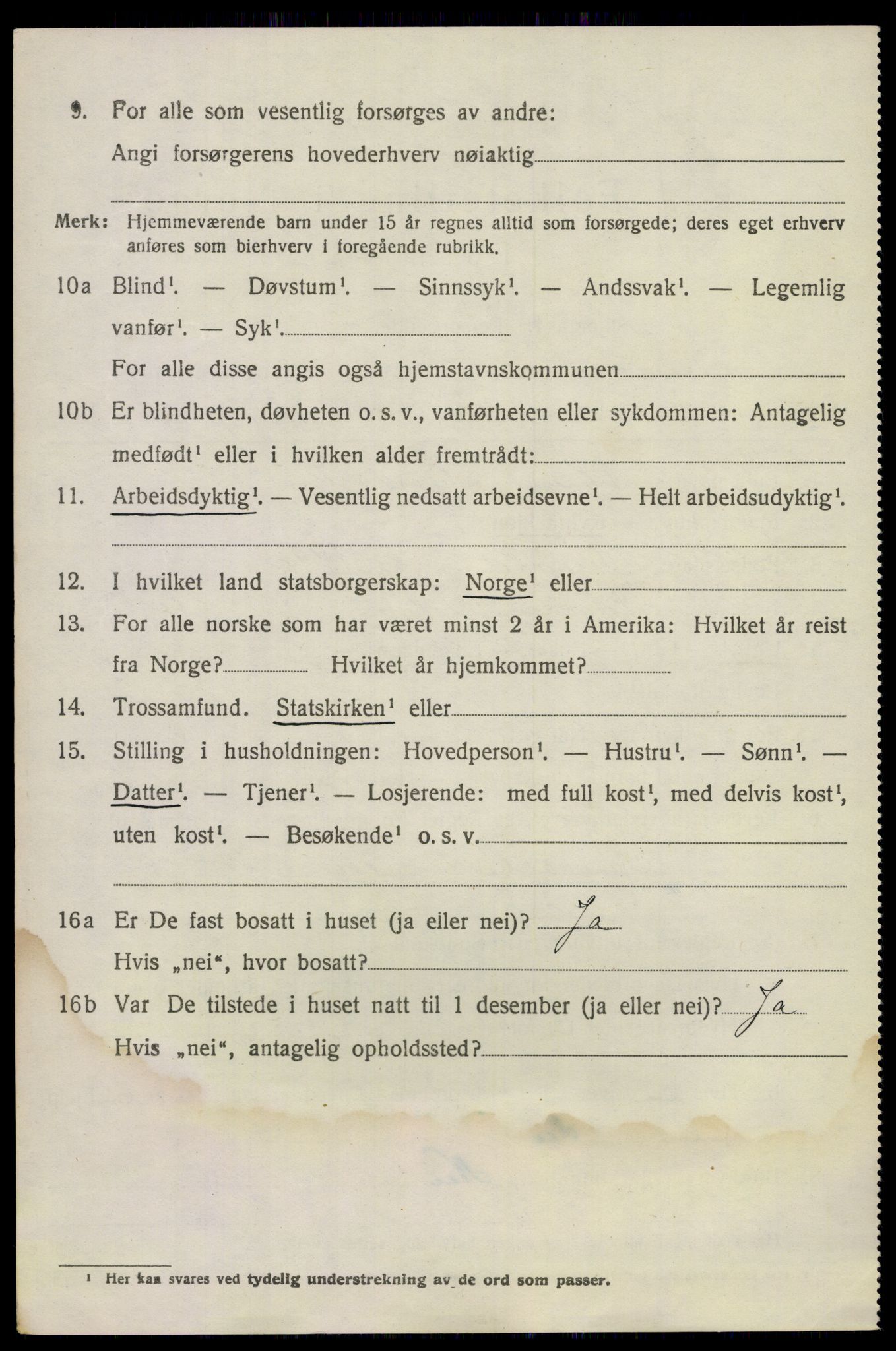 SAKO, 1920 census for Lunde, 1920, p. 3394