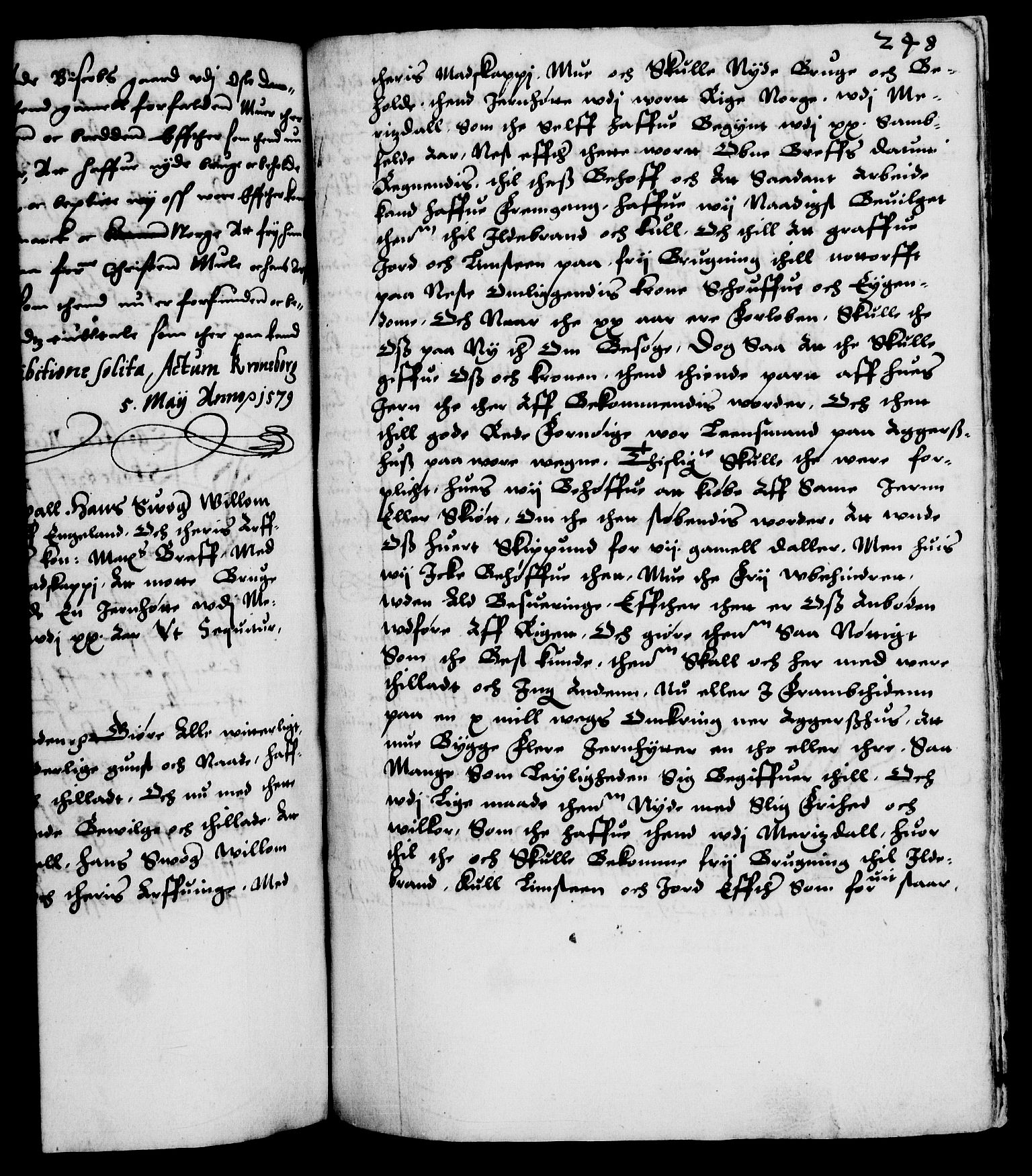 Danske Kanselli 1572-1799, RA/EA-3023/F/Fc/Fca/Fcaa/L0001: Norske registre (mikrofilm), 1572-1588, p. 248a