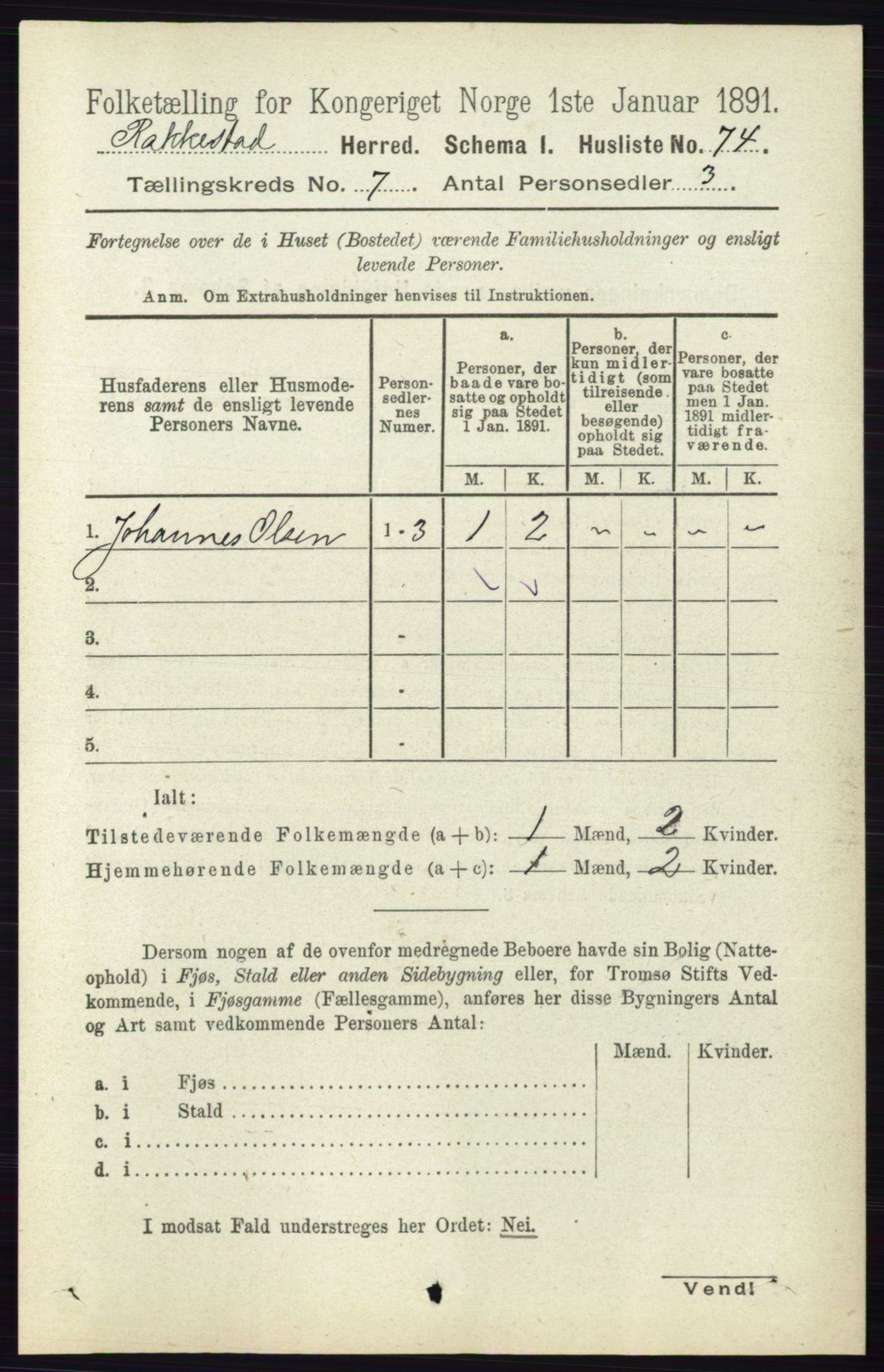 RA, 1891 census for 0128 Rakkestad, 1891, p. 3120