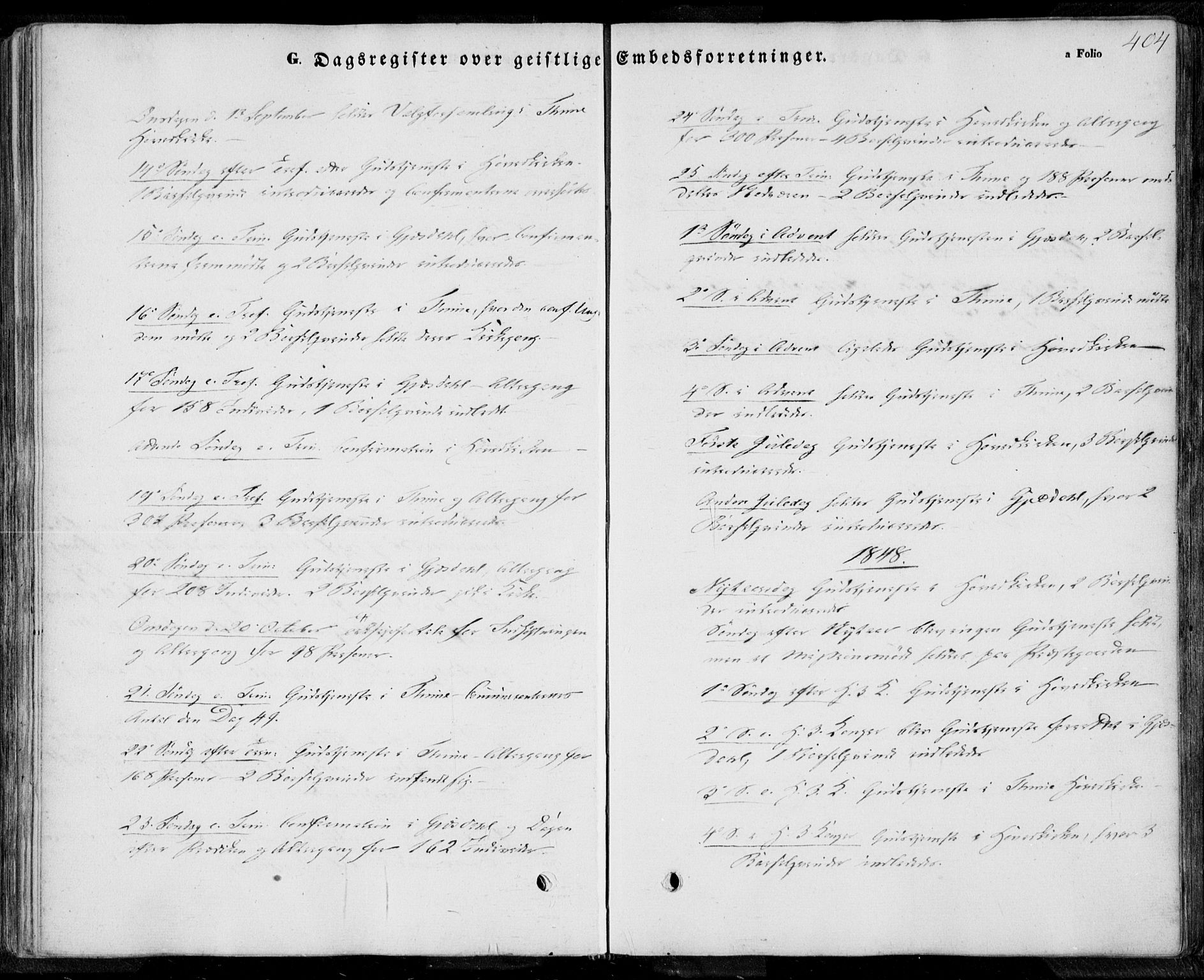 Lye sokneprestkontor, SAST/A-101794/001/30BA/L0006: Parish register (official) no. A 5.2, 1842-1855, p. 404