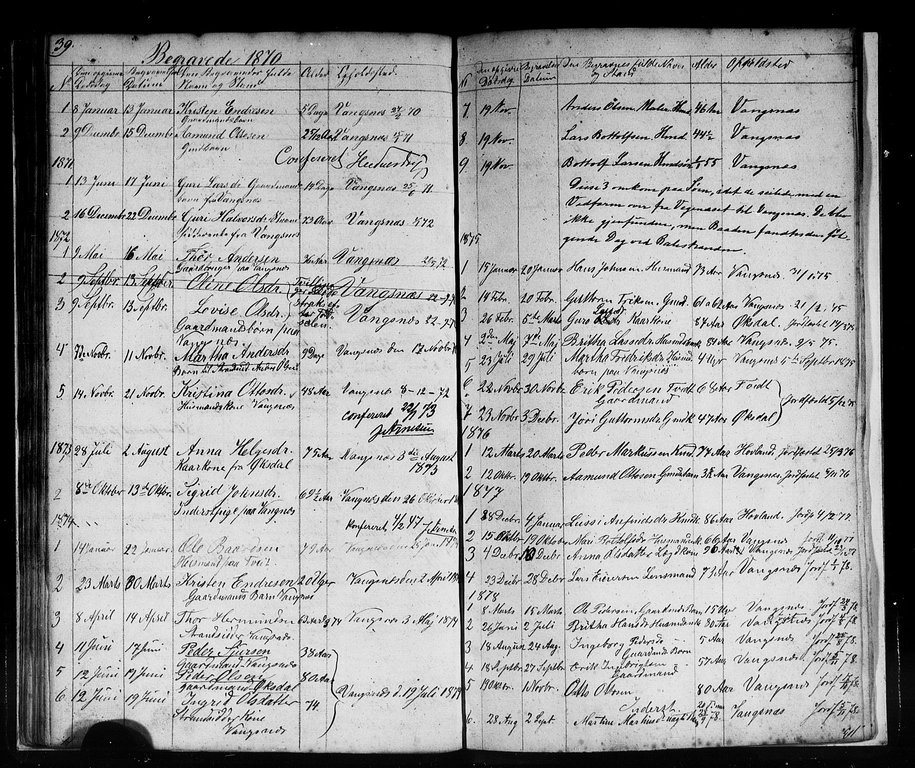 Vik sokneprestembete, AV/SAB-A-81501/H/Hab/Habc/L0001: Parish register (copy) no. C 1, 1853-1879, p. 39